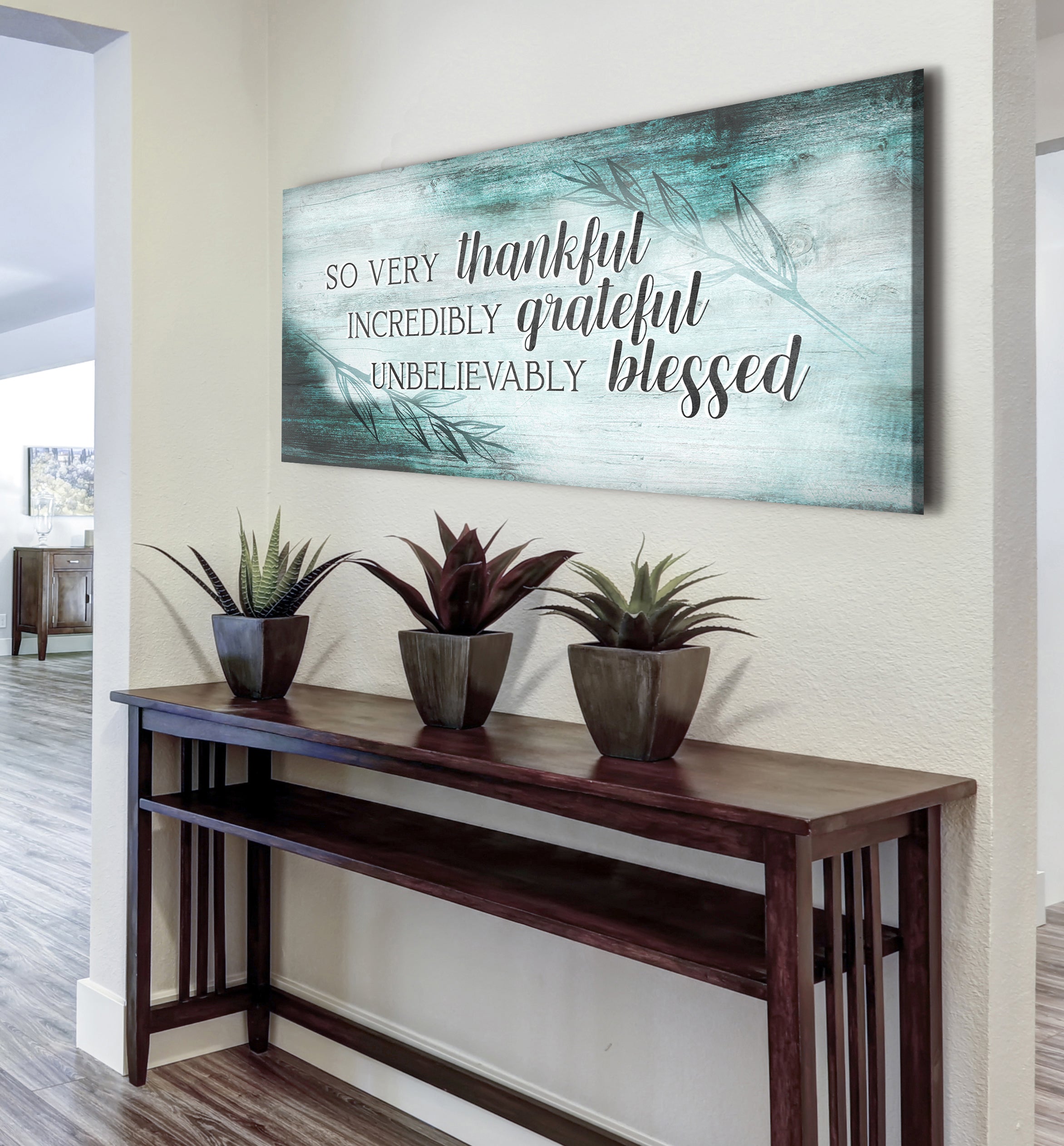 Hot Deal! Christian Wall Art - 'So Very Thankful V23' with Wood Frame, Ready to Hang