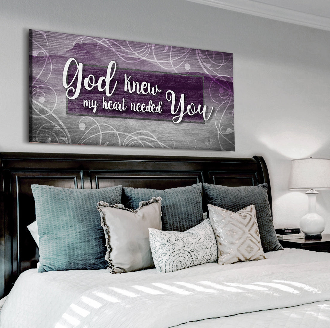 Christian Wall Art: God Knew My Heart Needed You V12 - Wood Frame, Ready To Hang, 20% Off on 2 Items