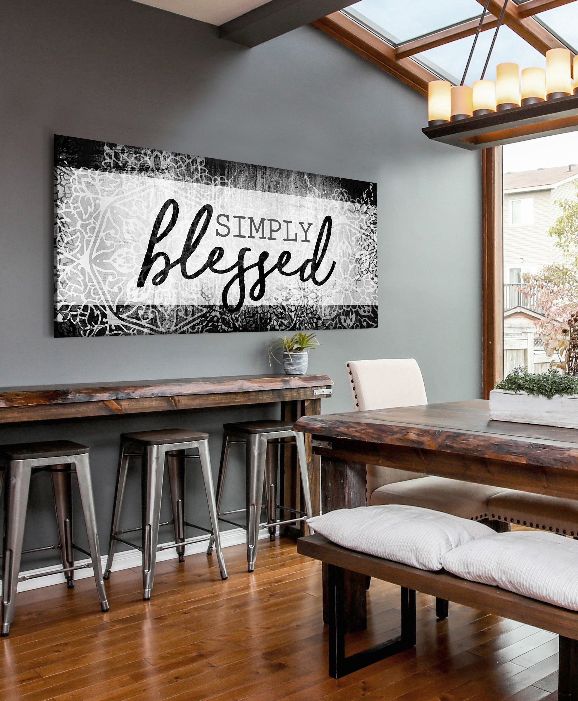 Hot Deal! Christian Simply Blessed V6 Wall Art with Wood Frame, Ready to Hang