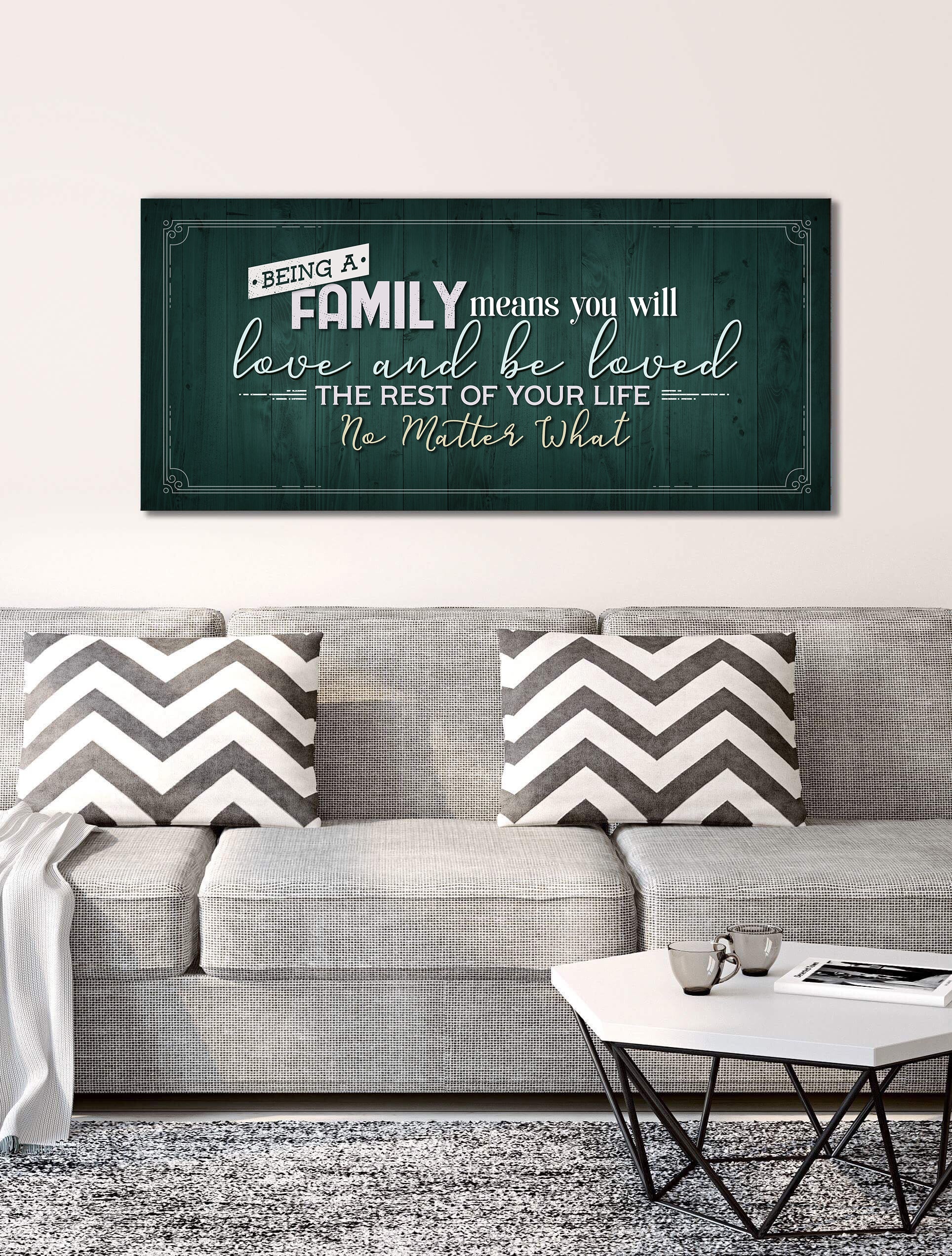 Limited-Time Offer! High-Quality Home Wall Art - 'Being A Family Means You Love' with Wood Frame, Ready to Hang