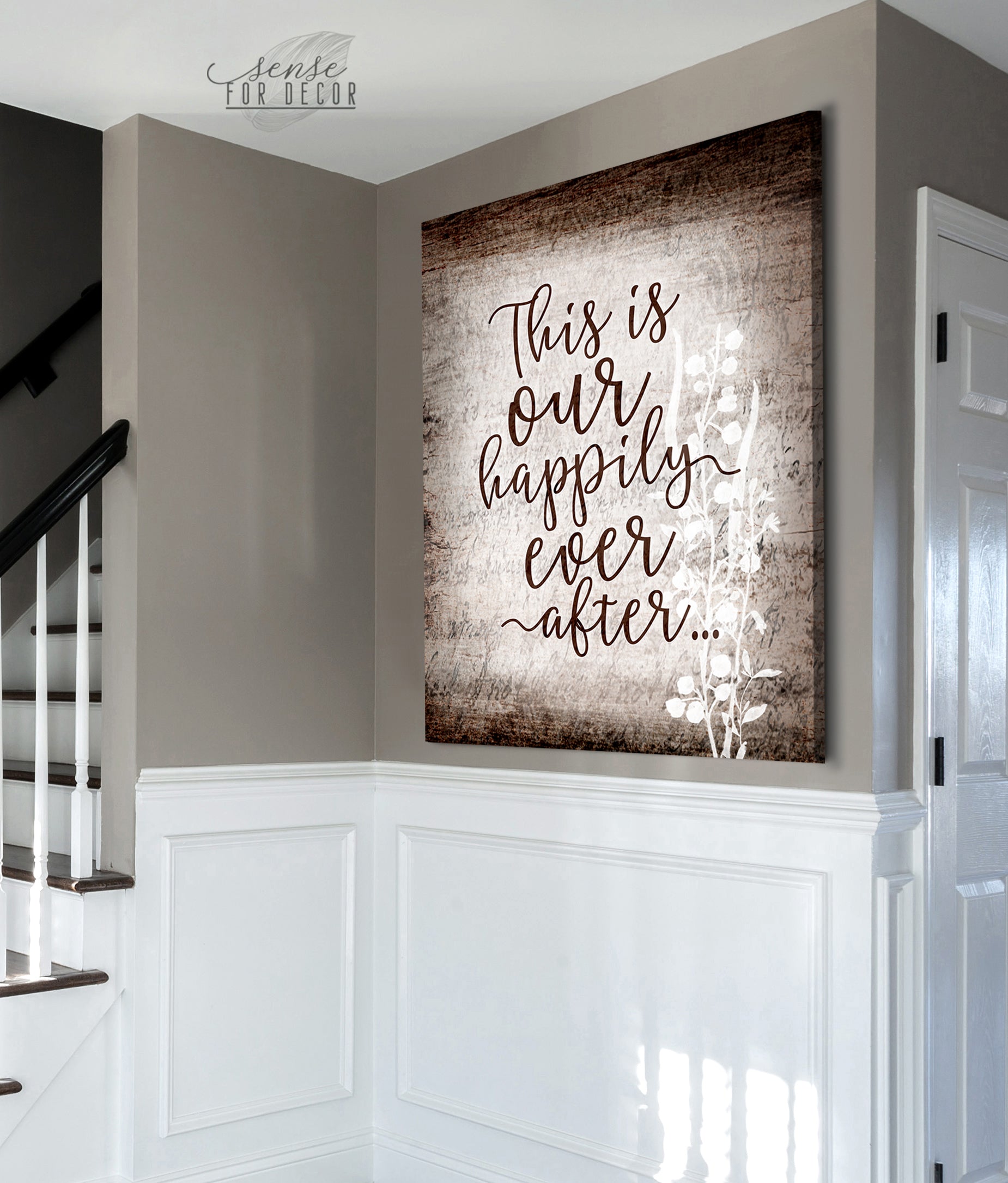 Couple Wall Art: 'Our Happily Ever After' - Wood Frame, Ready to Hang! Buy 2, Save 20%