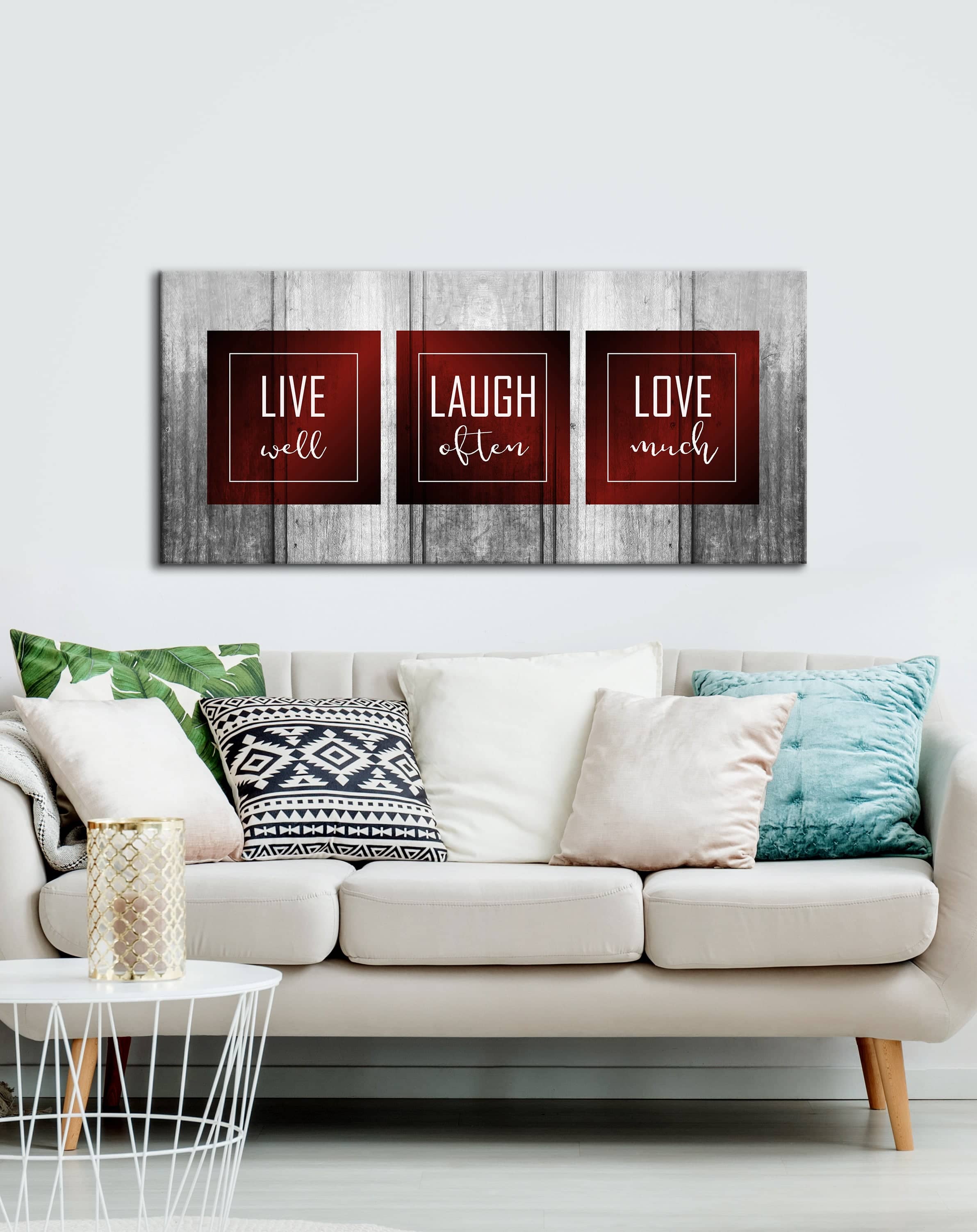 Hot Deal: Live Laugh Love Bedroom Wall Art - 2 Sizes, Wood Frame, Ready To Hang