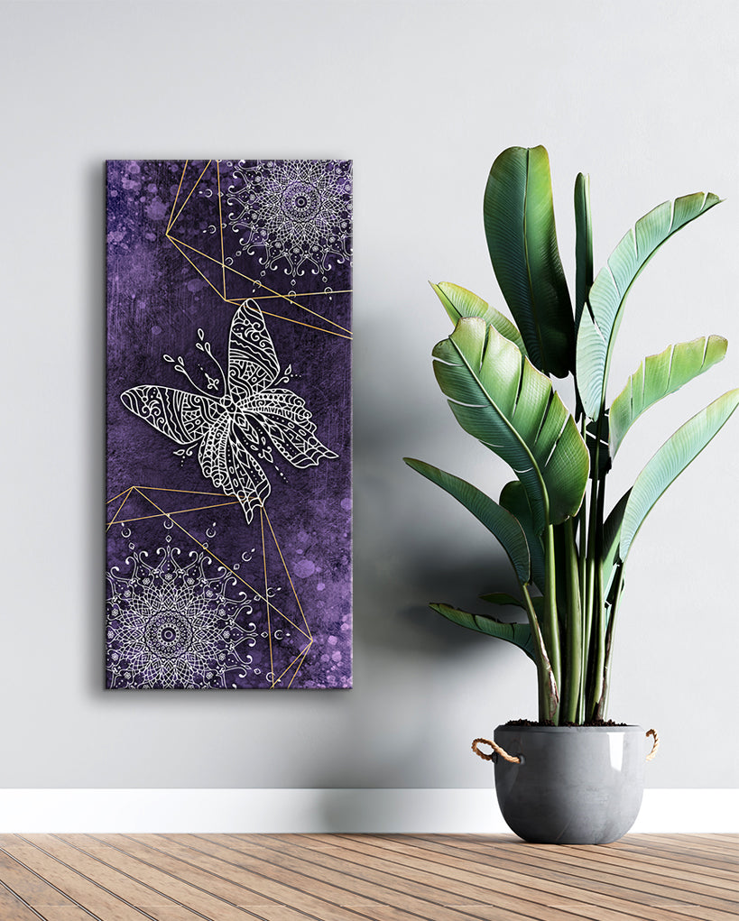 Exclusive Boho Butterfly Mandala V3 Wall Art with Wood Frame - Ready to Hang, Buy 2 Save 20%
