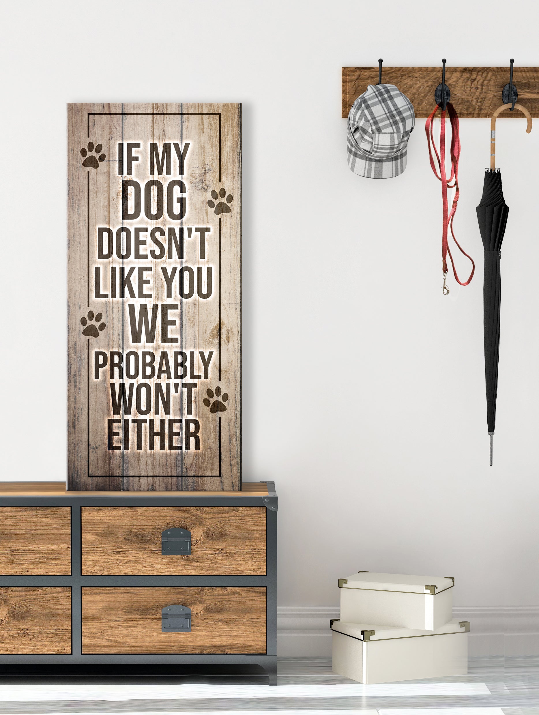 High - Quality Wood - Framed Pet Wall Art: 'If My Dog Doesn't Like You'