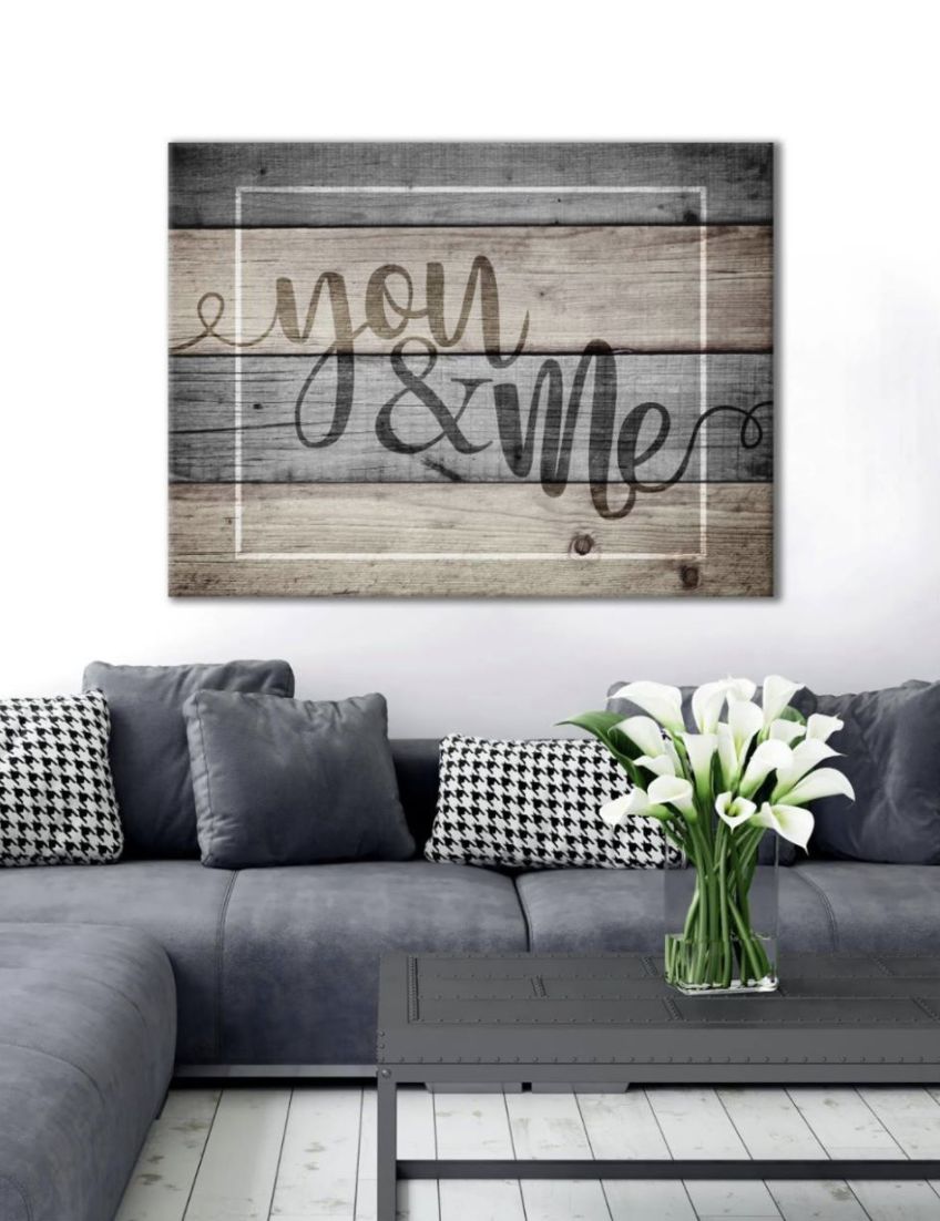 High - quality You & Me Wood - framed Bedroom Wall Art Ready to Hang