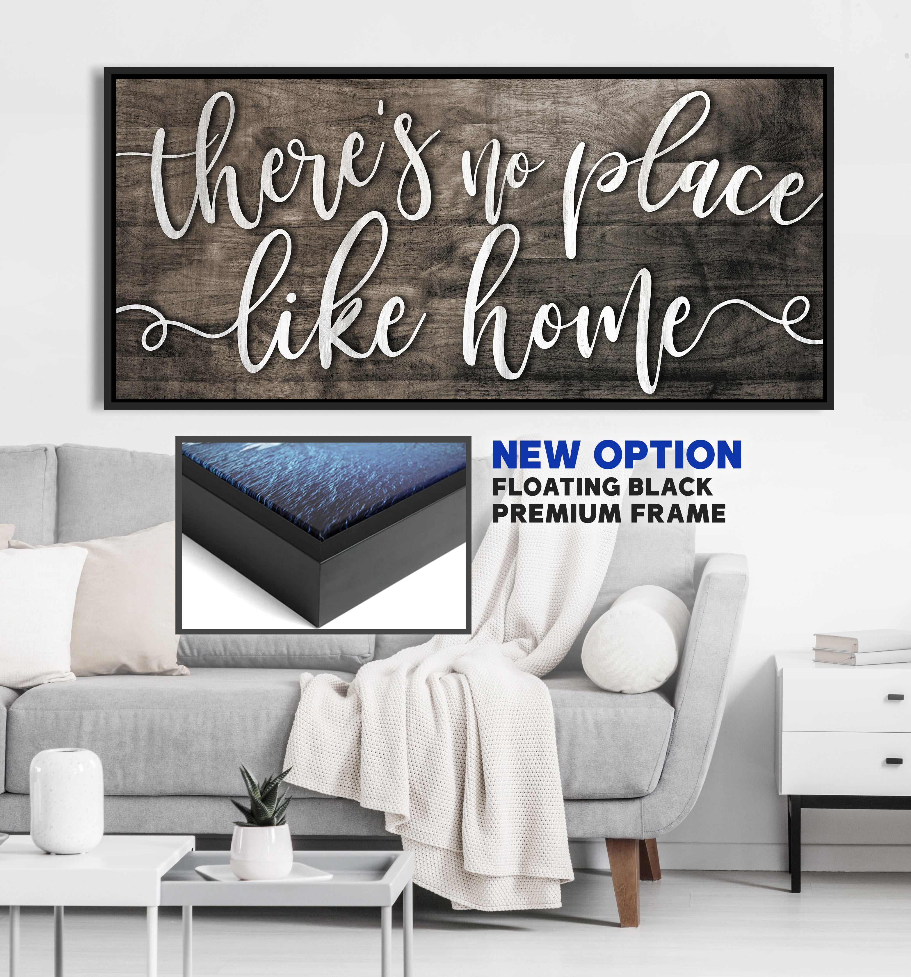 High - Quality Wood - Framed 'There's No Place Like Home' Wall Art, Ready to Hang