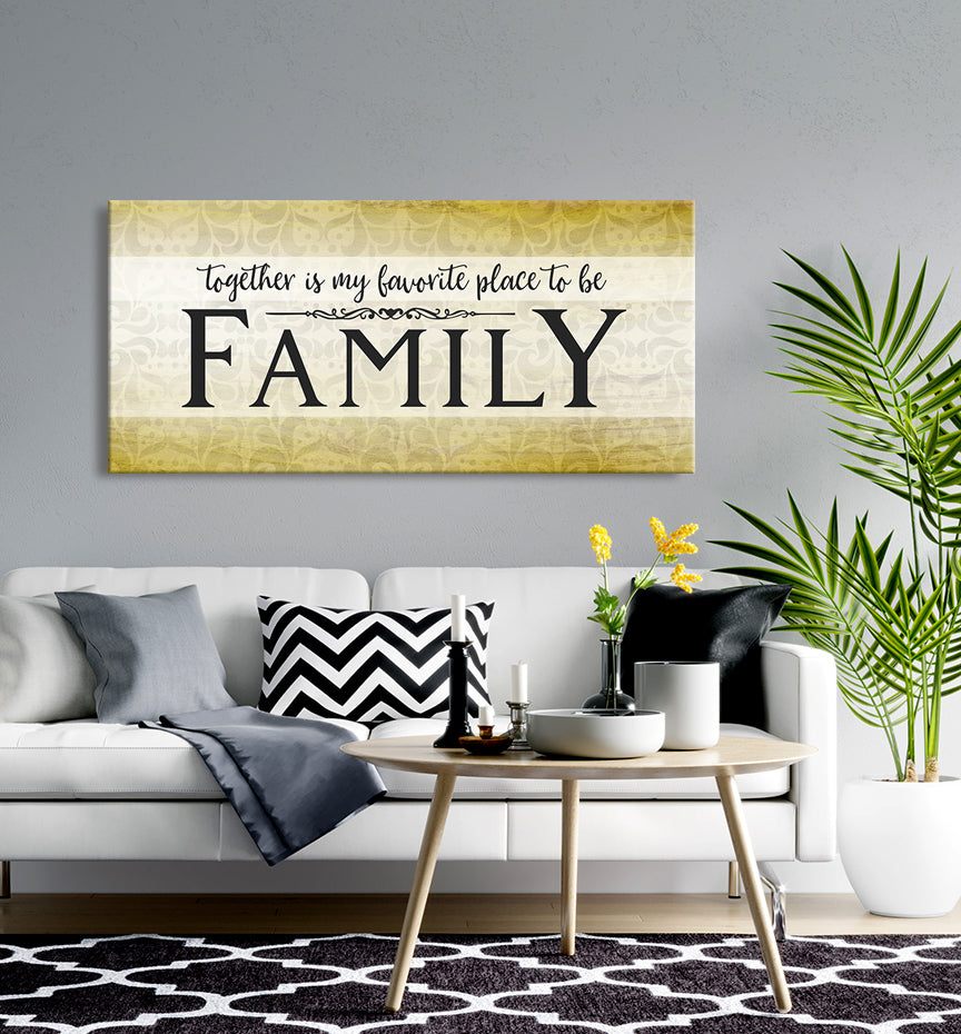 High - Quality Wood - Framed Family Wall Art: 'Together is Our Favorite Place' (Ready to Hang)