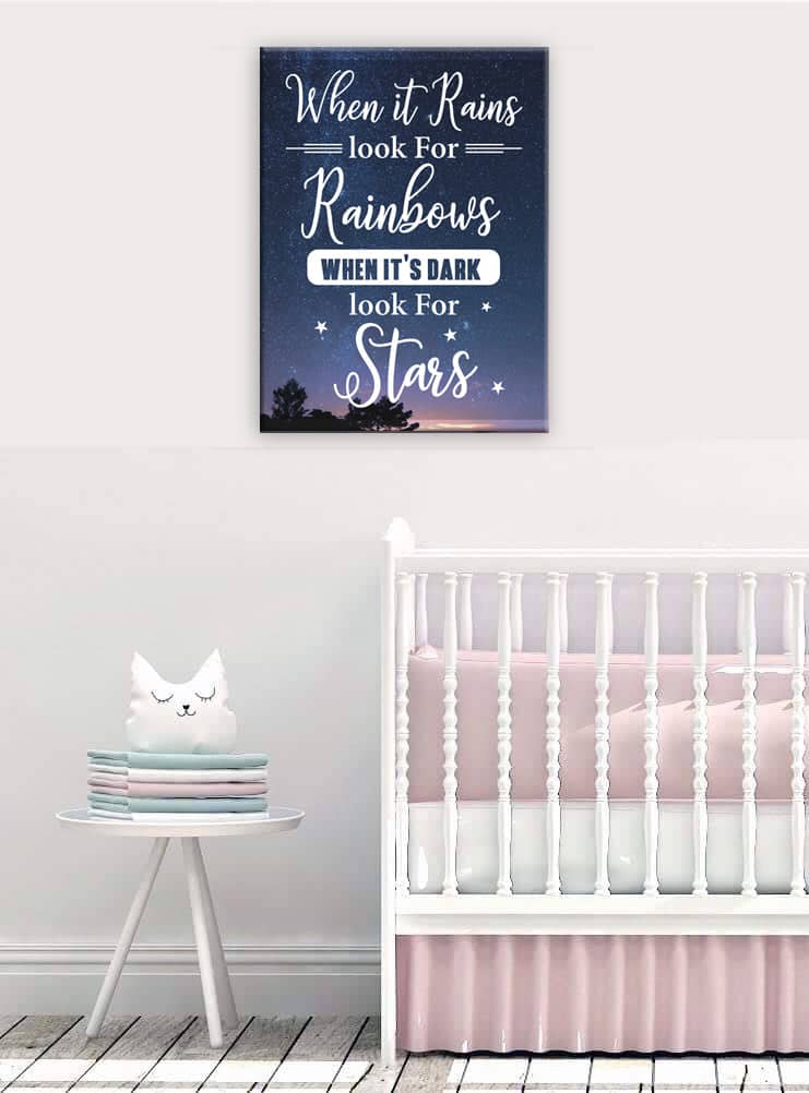 High - Quality Wood - Framed Baby Room Wall Art: When It Rains, Ready To Hang