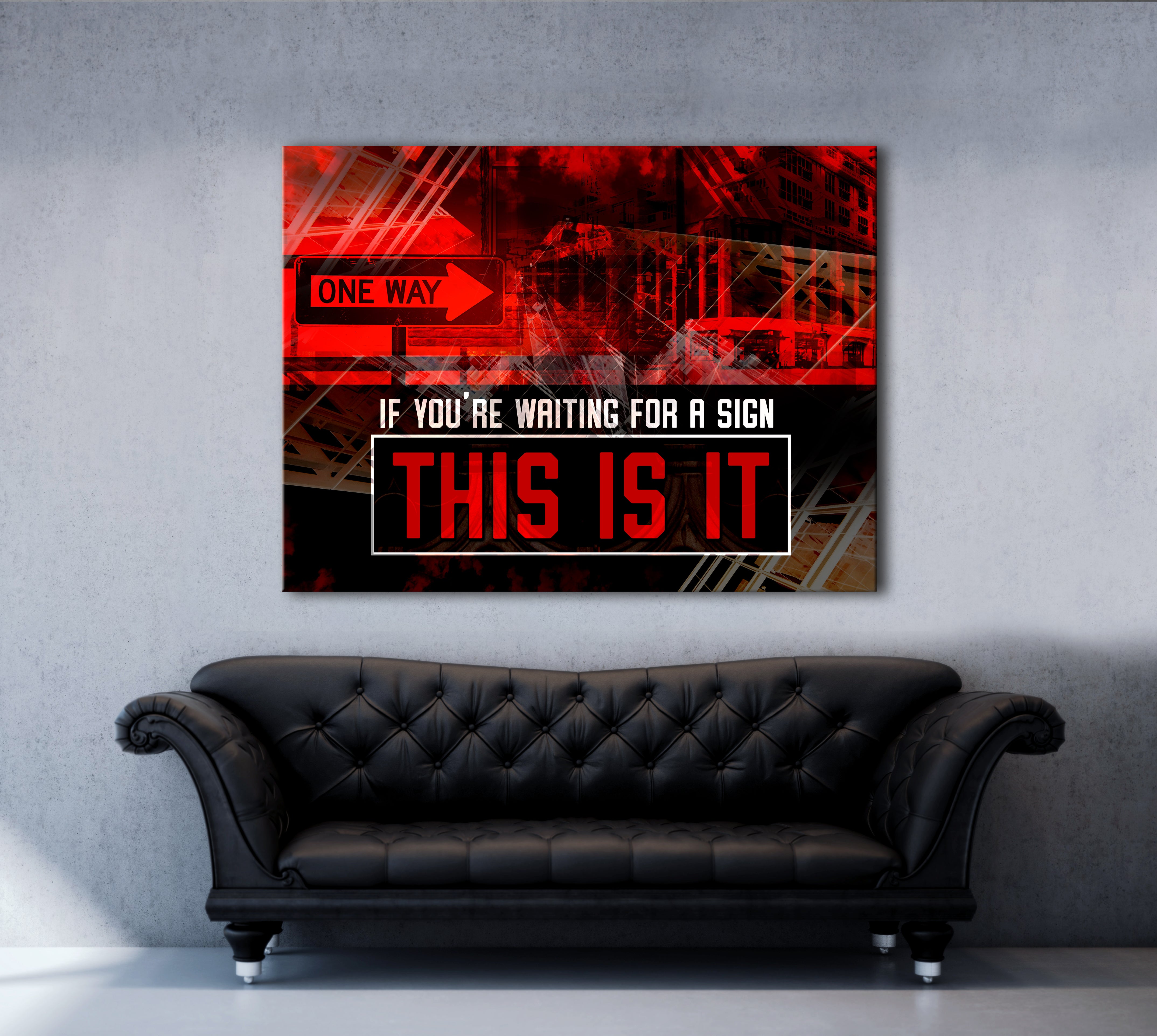 Exclusive Fitness Wall Art - 'Waiting For A Sign' with Wood Frame, Ready to Hang! Buy 2, Save 20%