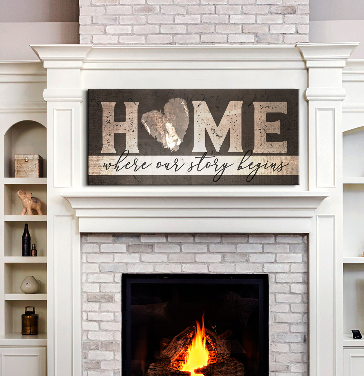 Ready-to-Hang Wood Frame Home Wall Art: Where Our Home Story Starts V2