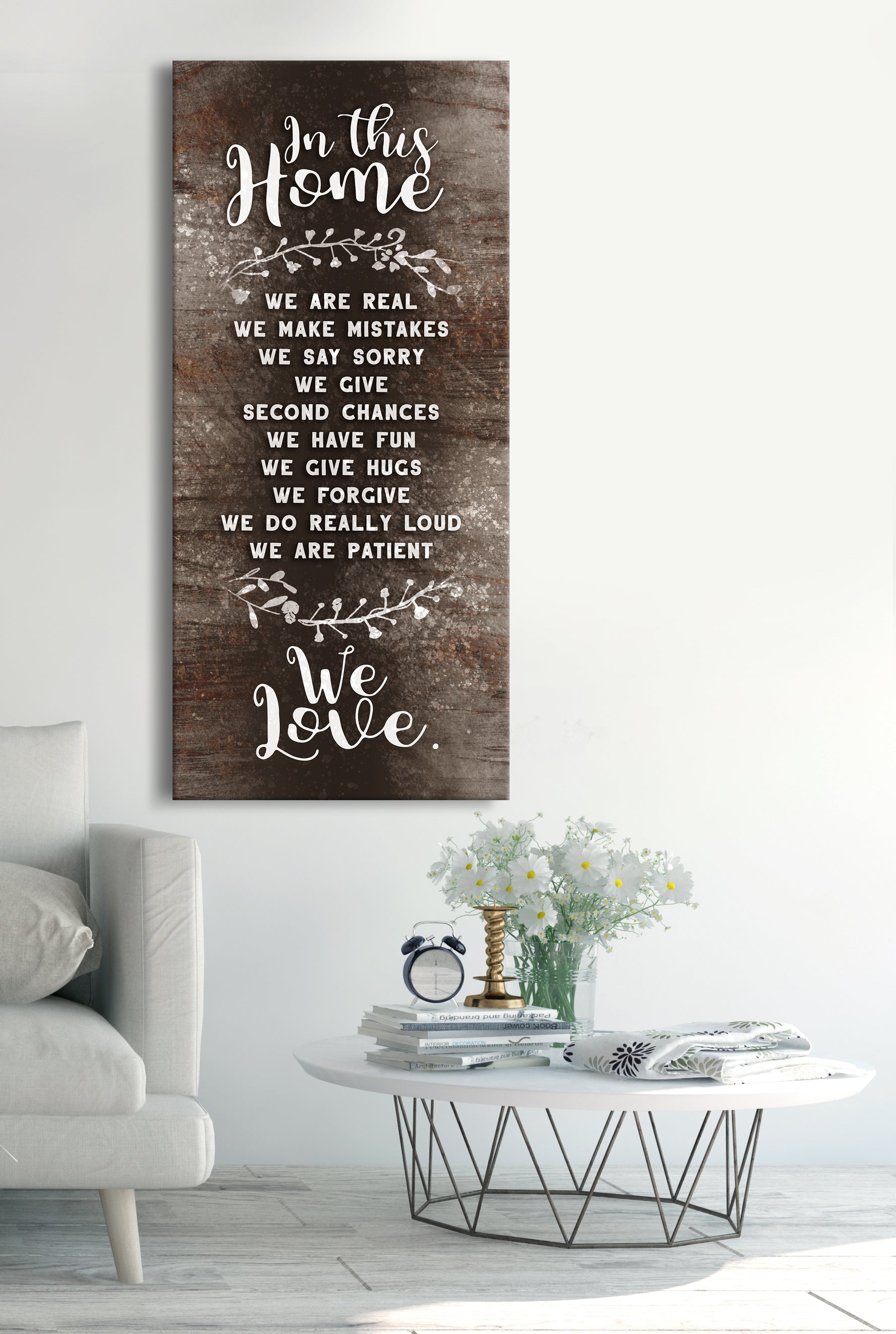 In This Home We Are Real V2 Wall Art: Wood Frame, Ready to Hang - Buy 2, Save 20%