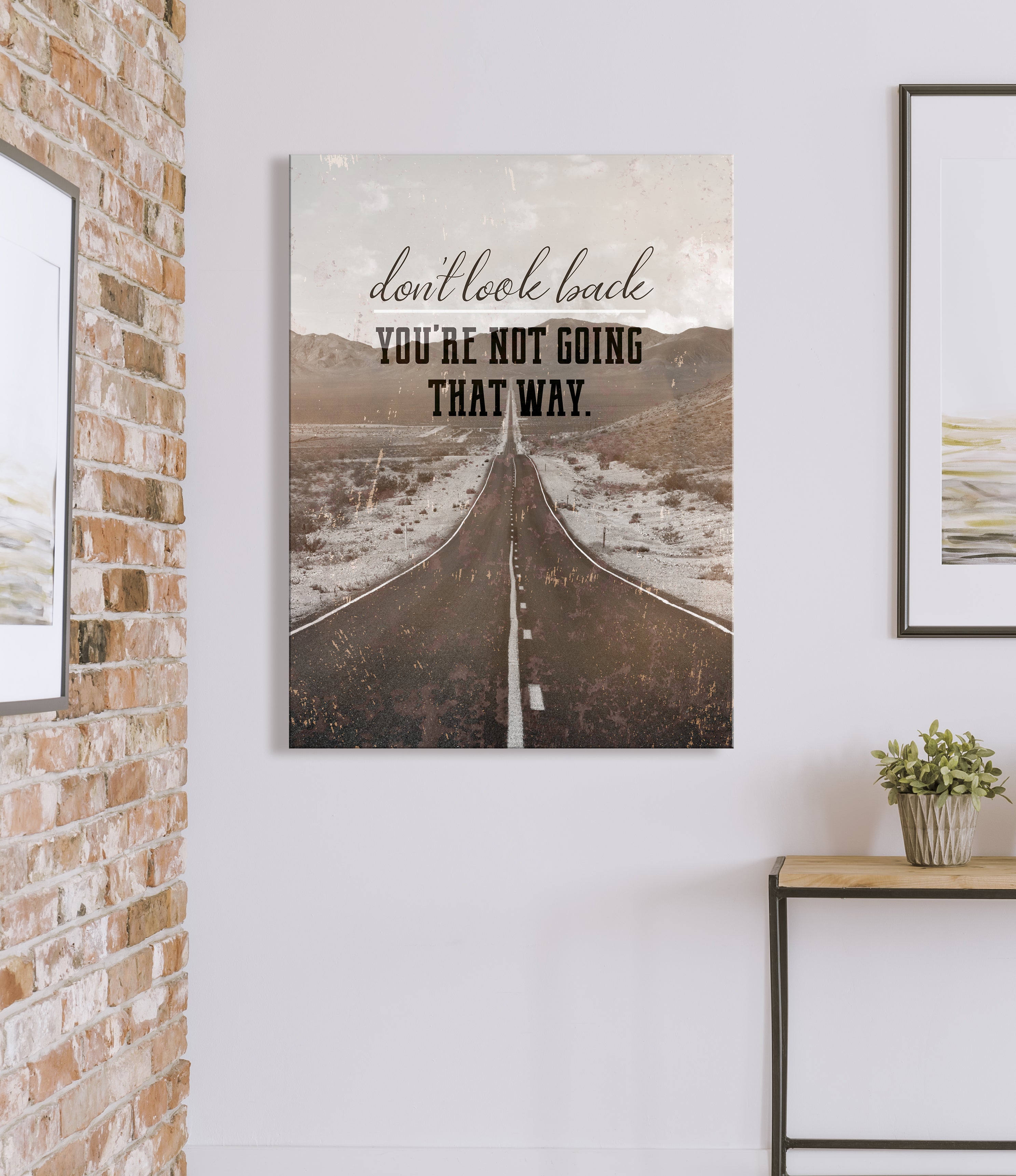 Exclusive Home Wall Art: 'Don't Look Back V2' with Wood Frame, Ready to Hang - Buy 2 Get 20% Off!