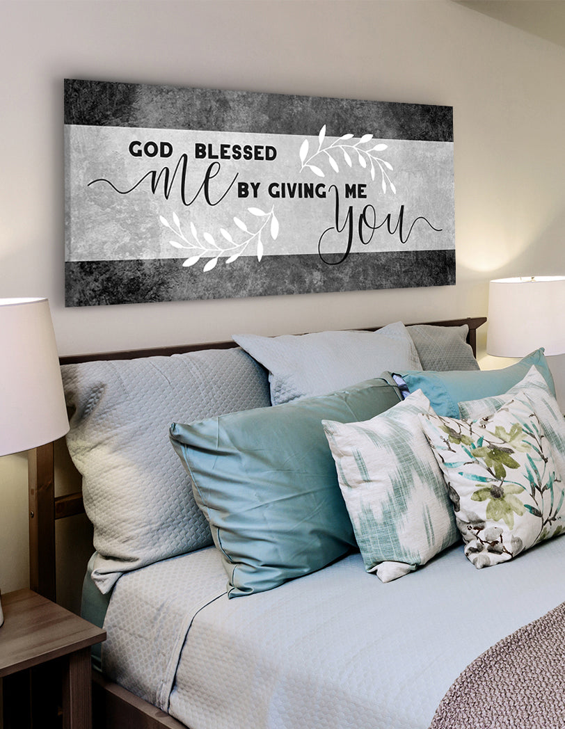 Christian Wall Art: God Blessed Me - Wood Frame Ready-to-Hang, Buy 2 Save 20%
