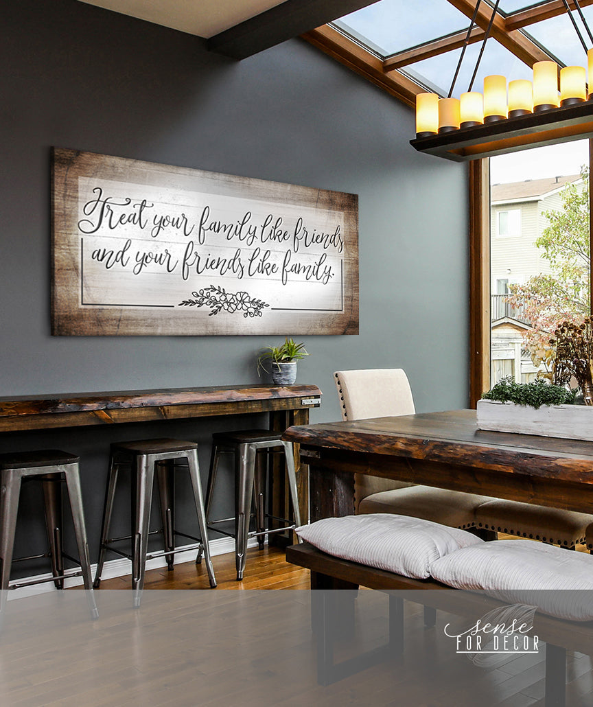 Exclusive Family Wall Art (Wood Frame, Ready To Hang): Treat Your Family Like Friends! Buy 2 Save 20%