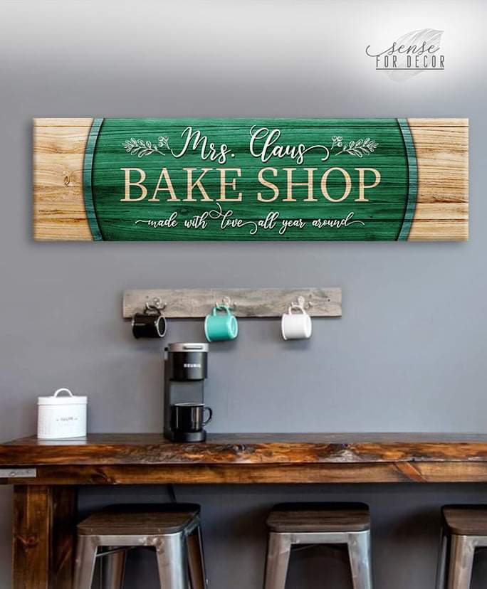 Hot Deal! Holiday Decor: Mrs Clause Bake Shop Wall Art (Wood Frame, Ready To Hang)