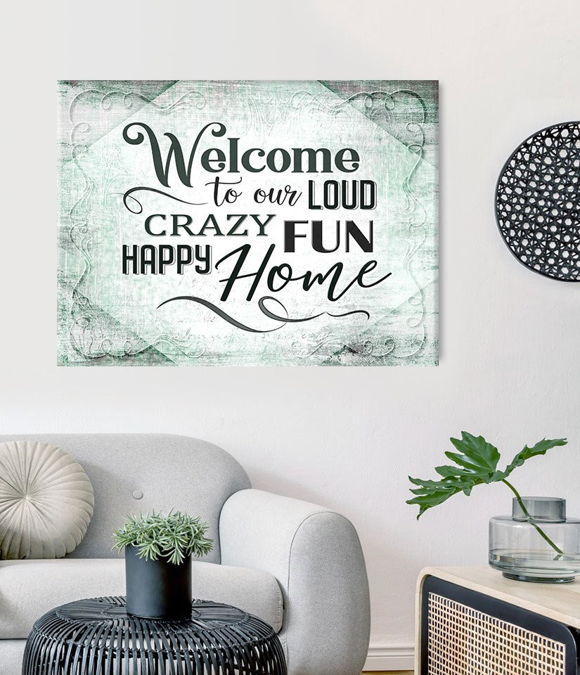 Hot Deal! Ready-to-Hang Wood Frame Home Wall Art: Welcome To Our Loud