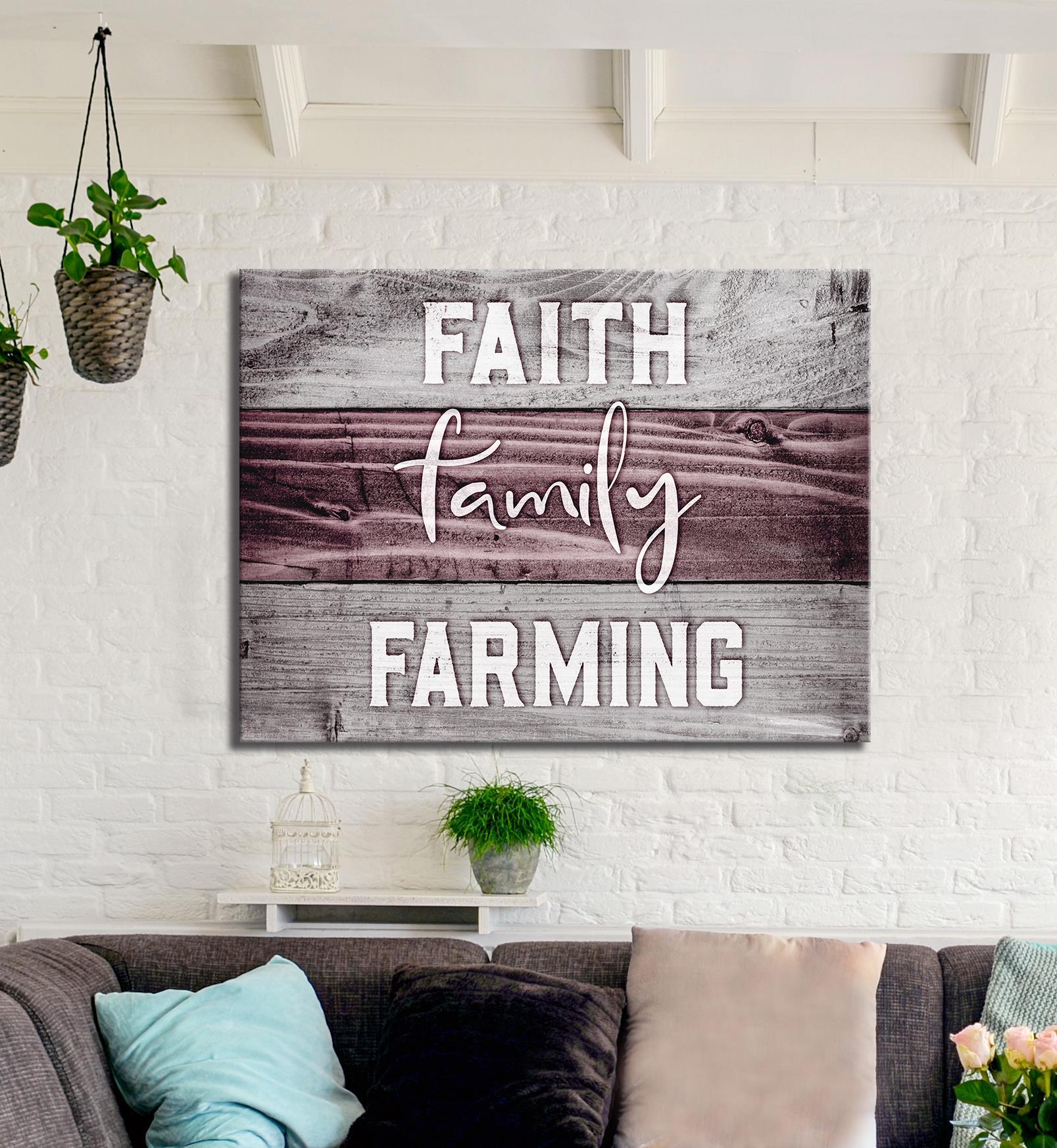 Exclusive Farm Wall Art: Faith, Family, Farming - Wood Frame, Ready to Hang! Buy 2, Save 20%