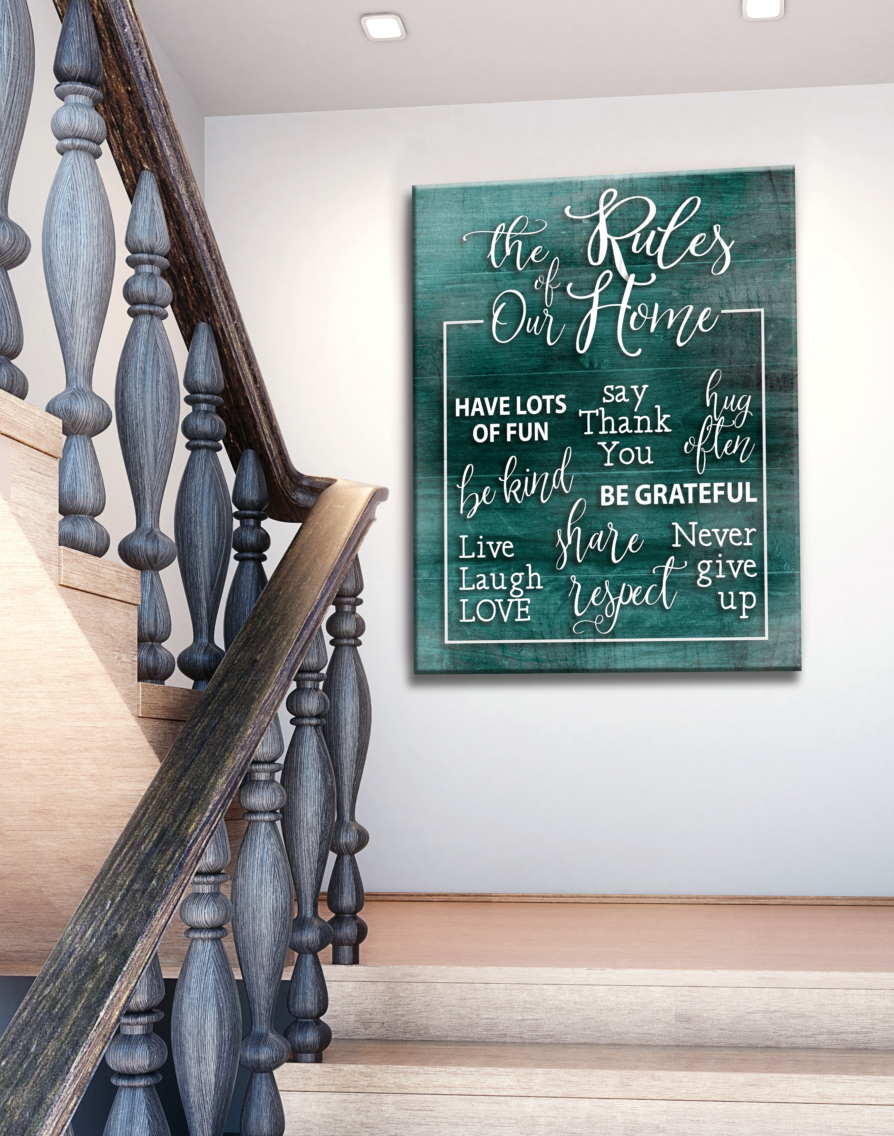 Hot Deal! Ready - To - Hang Wood - Framed Home Wall Art: The Rules Of Our Home