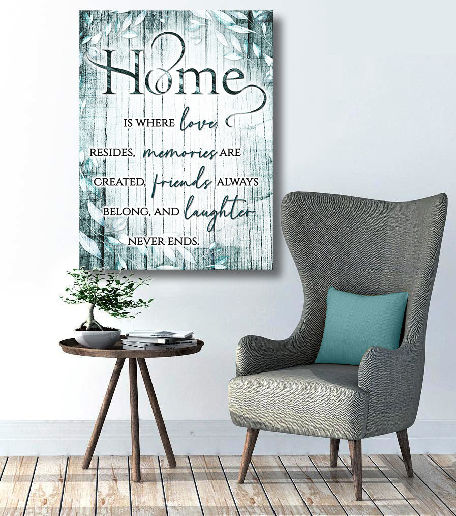 High - quality Wood - framed Wall Art: Home Is Where Love Resides V7 (Ready to Hang)