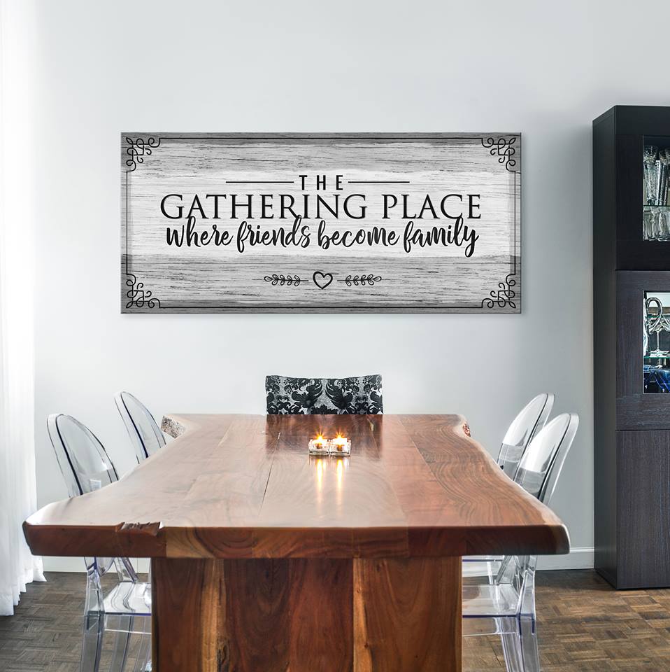 Kitchen Wall Art: Friends Gathering (Wood Frame, Ready To Hang) - Buy 2 Save 20%