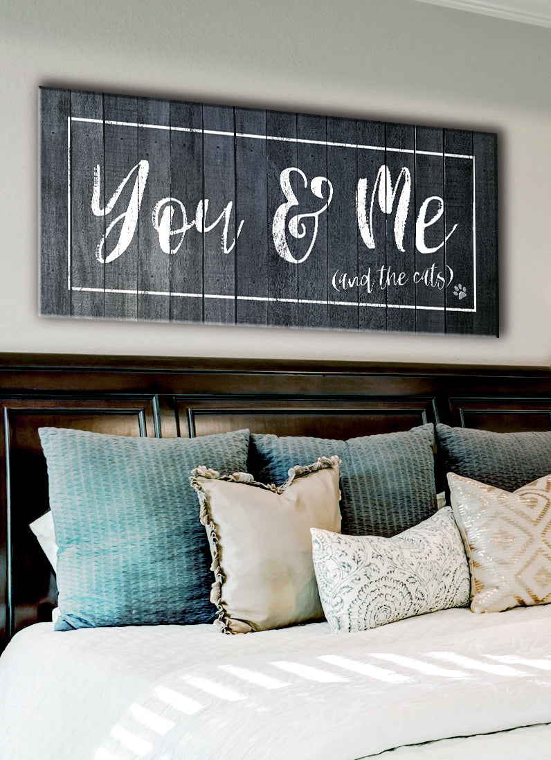 Exclusive Offer! Pet Wall Art - You, Me & The Cats in Wood Frame, Ready To Hang