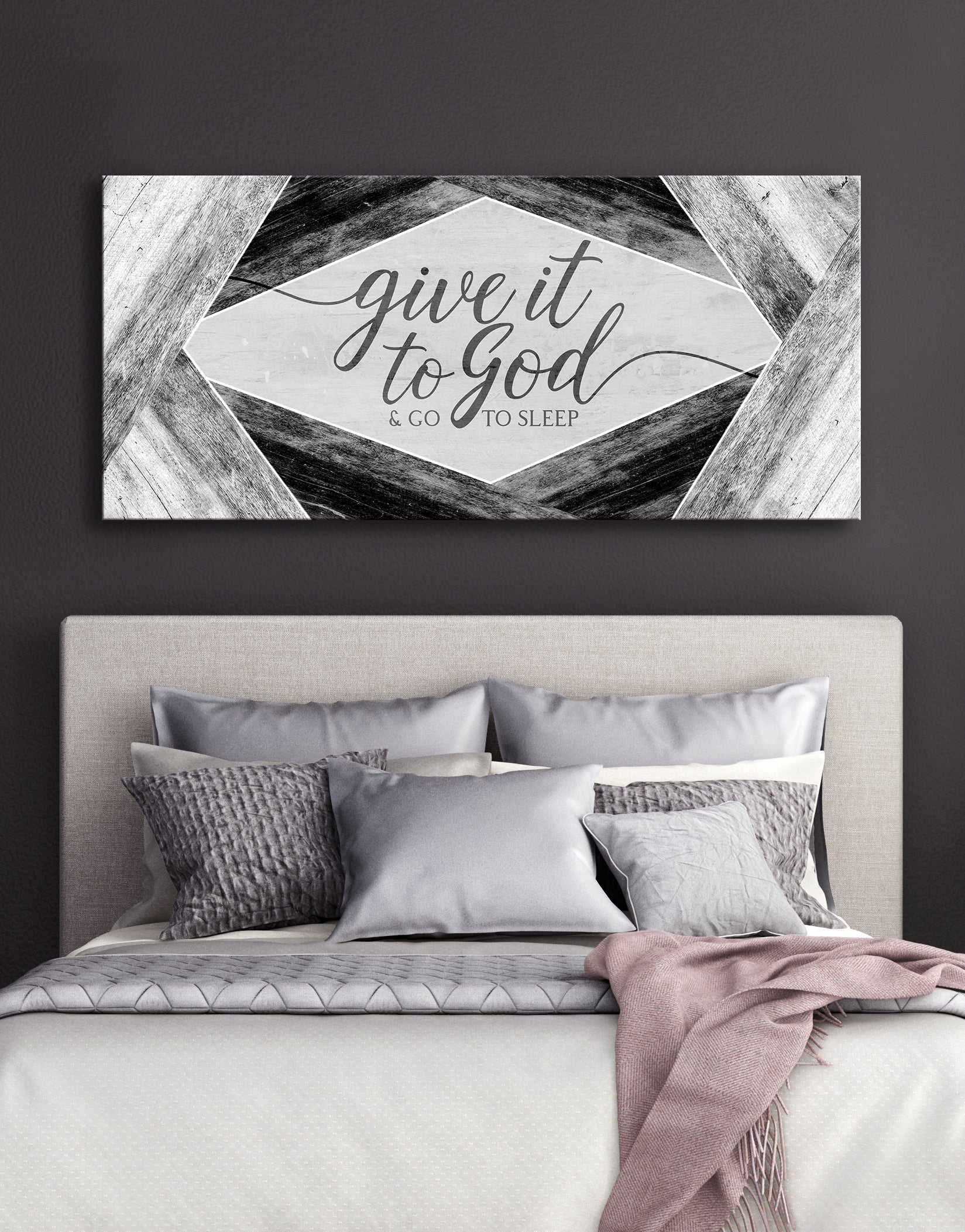 Hot Sale! Christian Wall Art - 'Give It To God V5' with Wood Frame, Ready to Hang