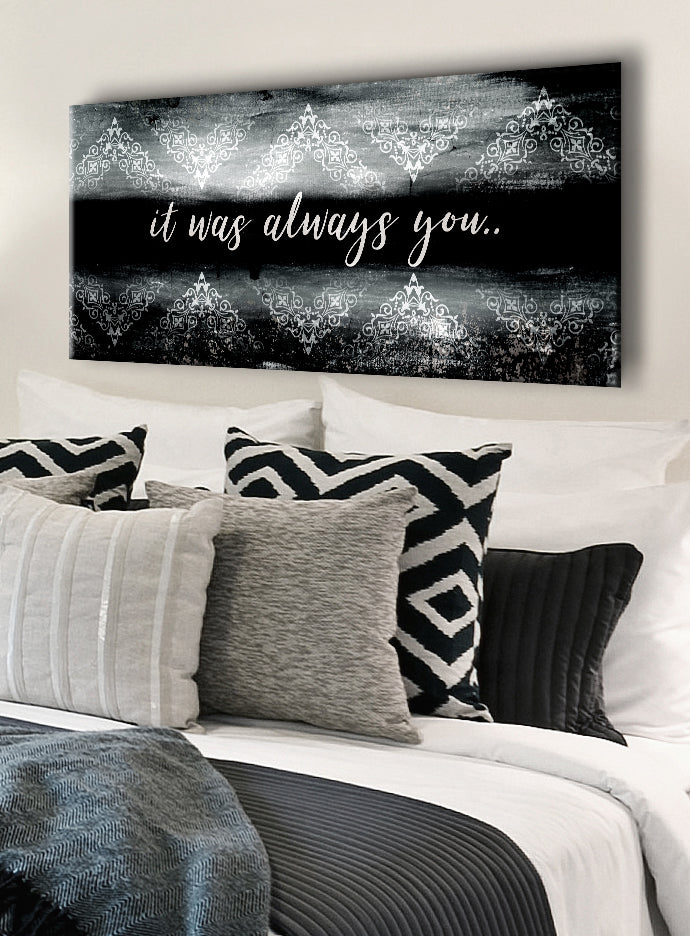 Hot Deal! Couples Wall Art 'It Was Always You' V9 with Wood Frame, Ready to Hang
