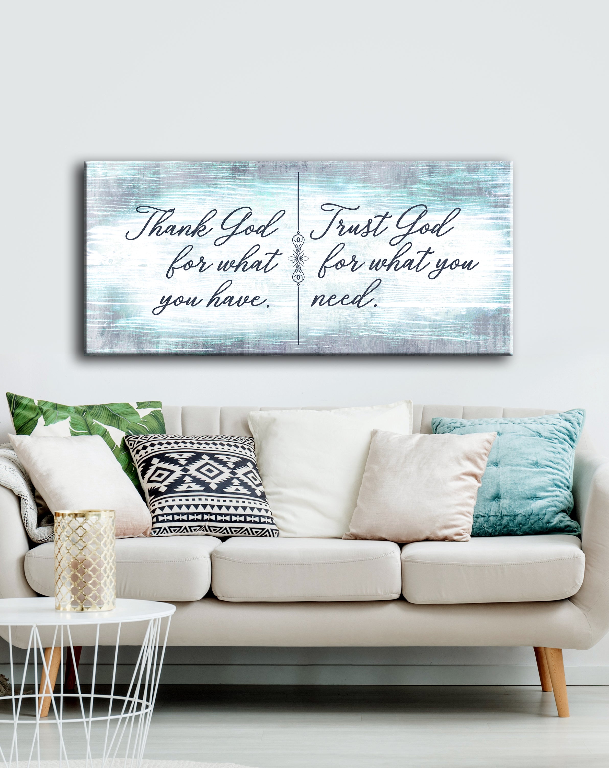 Christian Wall Art: 'Thank God For What You Have' - Wood Framed, Ready-to-Hang, Buy 2 Save 20%