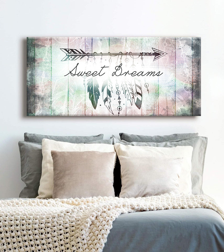 Boho Home Wall Art: Sweet Dreams with Wood Frame, Ready to Hang - Buy 2 Save 20%
