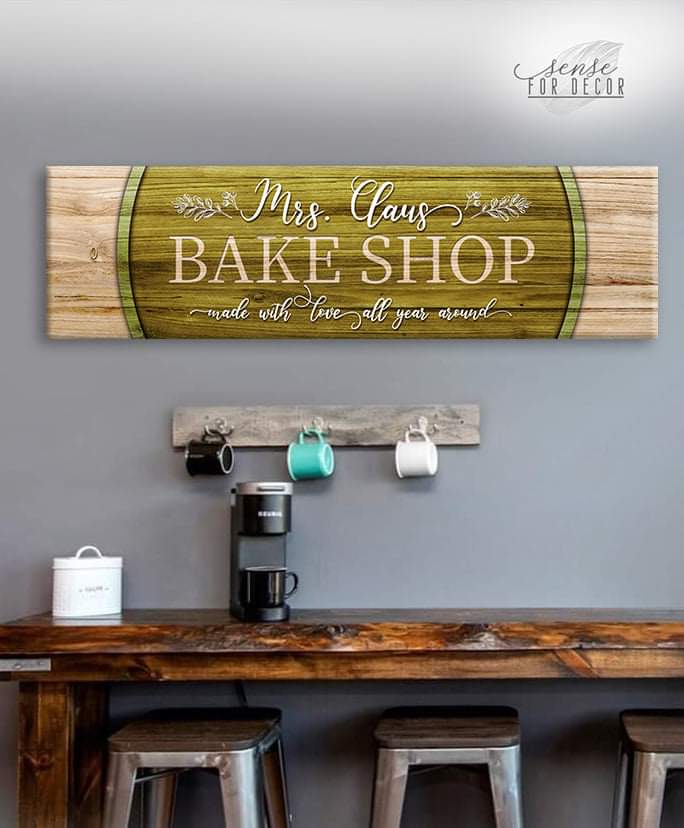 Hot Deal! Holiday Decor: Mrs Clause Bake Shop Wall Art (Wood Frame, Ready To Hang)