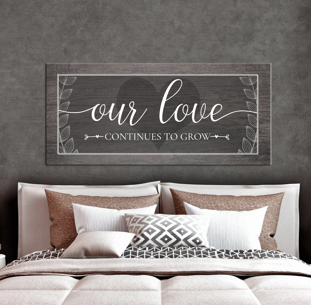 Hot Deal! Ready-to-Hang Wood Frame Couples Wall Art - Our Love Keeps Growing
