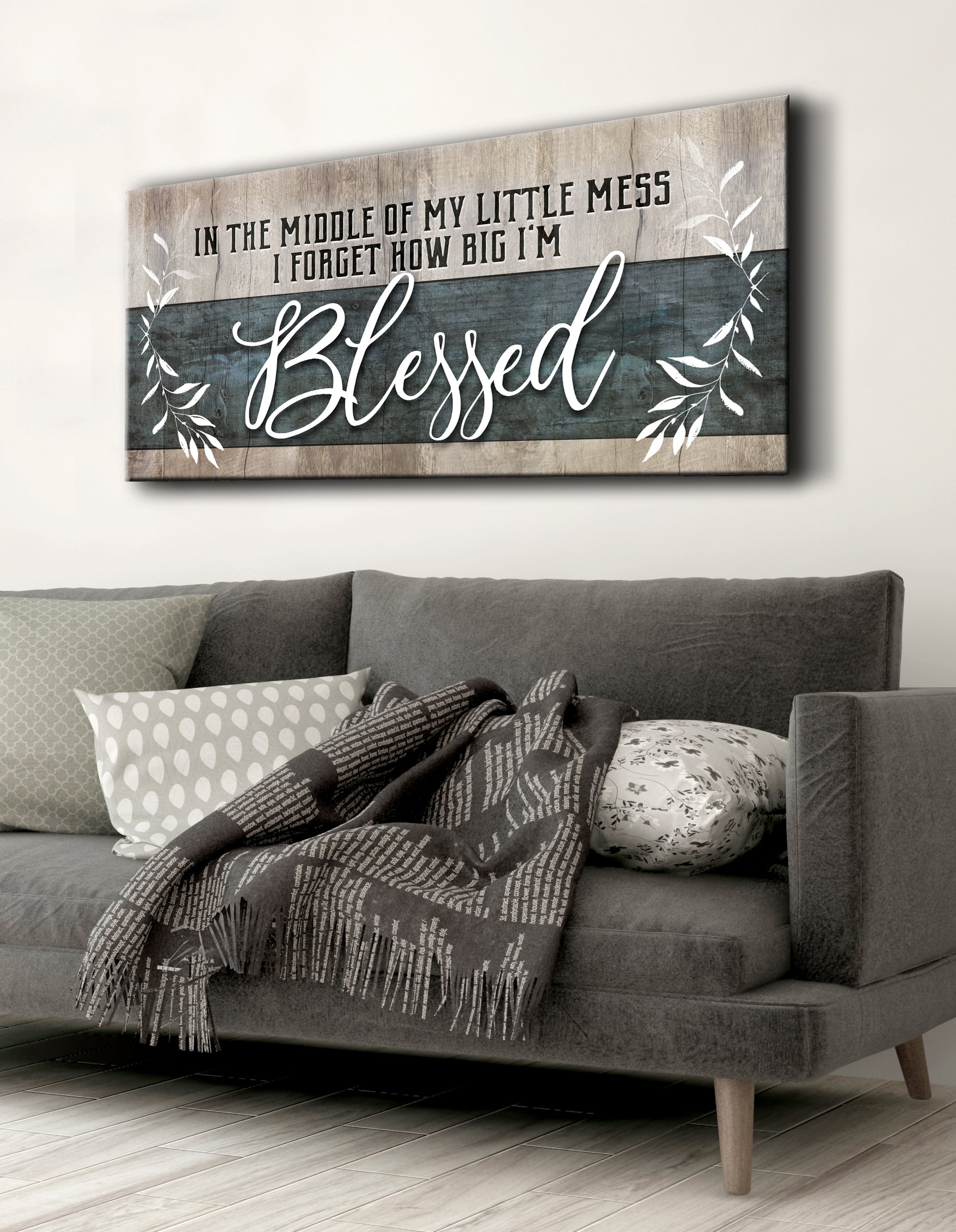Hot! Ready-to-Hang Wood Frame Home Wall Art: In The Middle Of The Mess V2