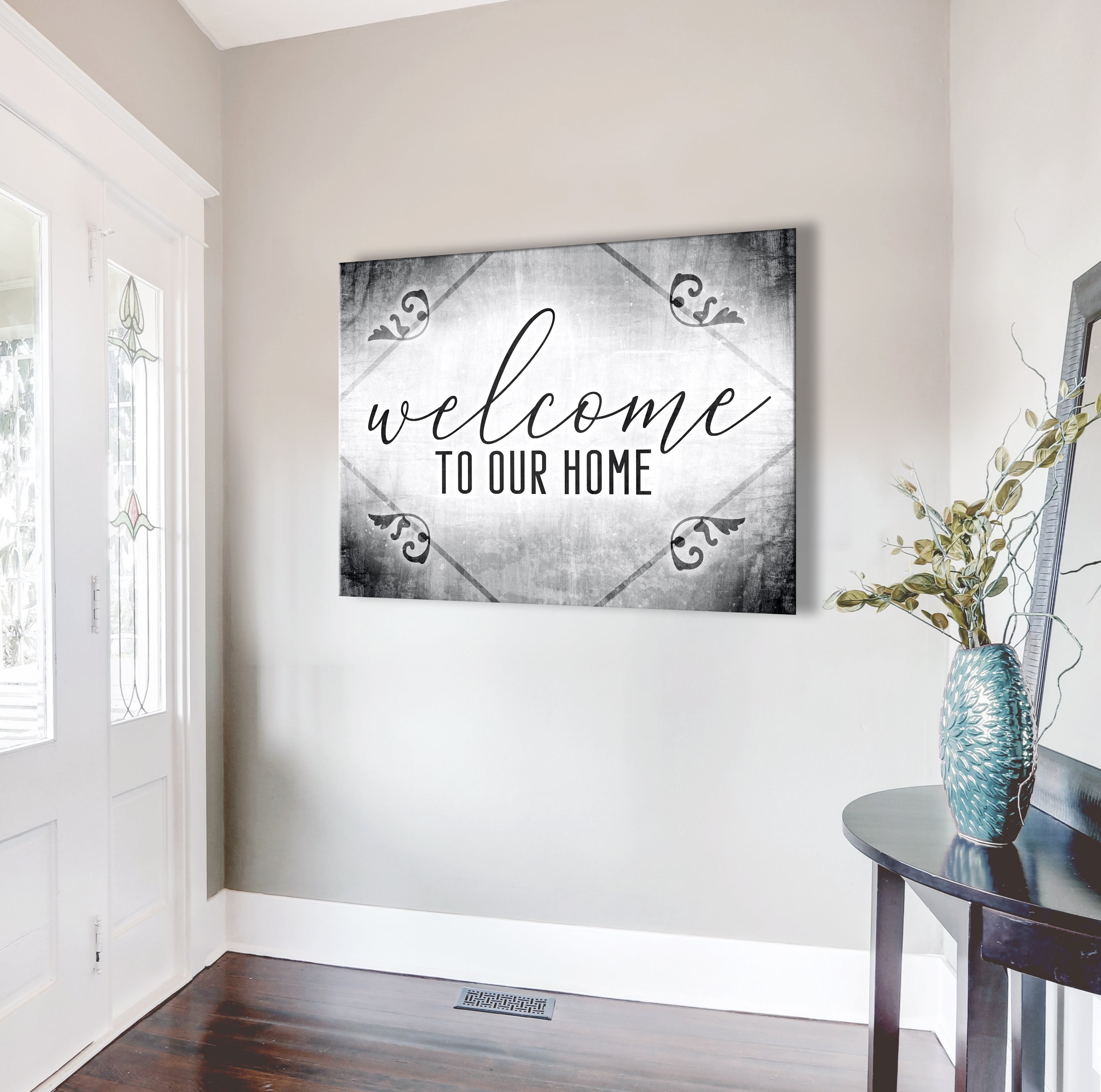 High - Quality Wood - Framed Welcome To Our Home Wall Art (Ready To Hang) V7