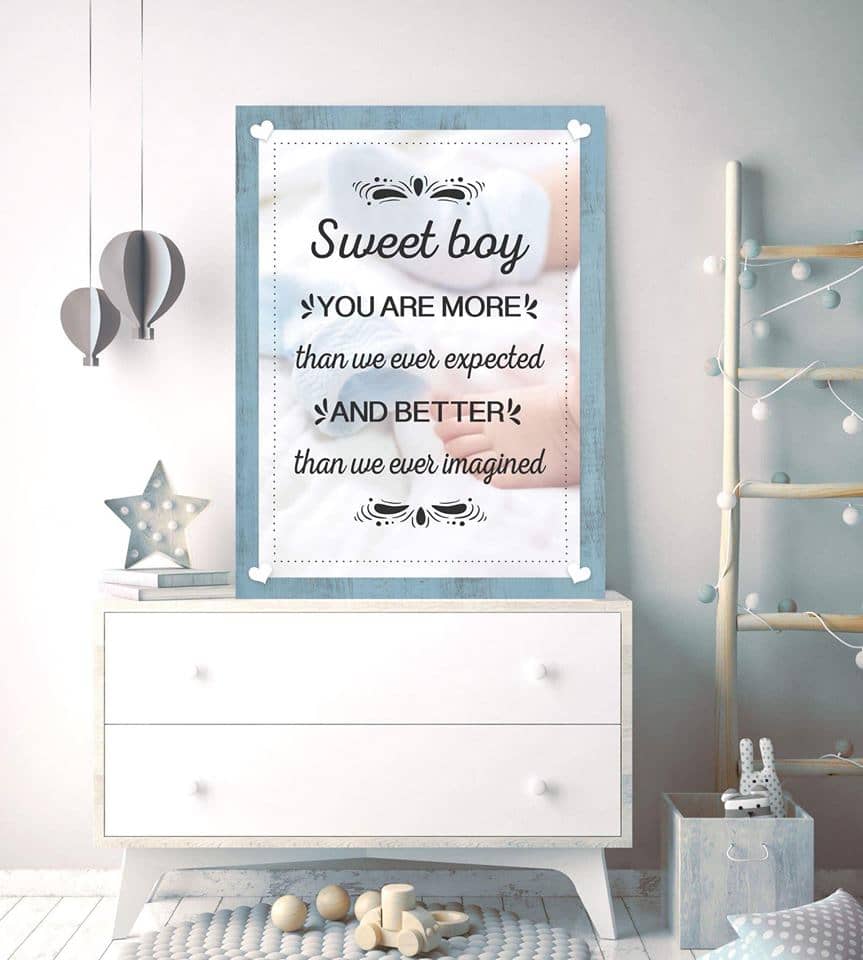 High - quality Ready - to - Hang Wood - framed Wall Art for Baby Boy's Room
