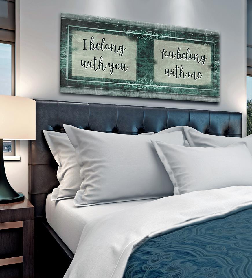 Exclusive Couples Wall Art - 'I Belong With You' V2 in Wood Frame, Ready to Hang! Buy 2 Save 20%