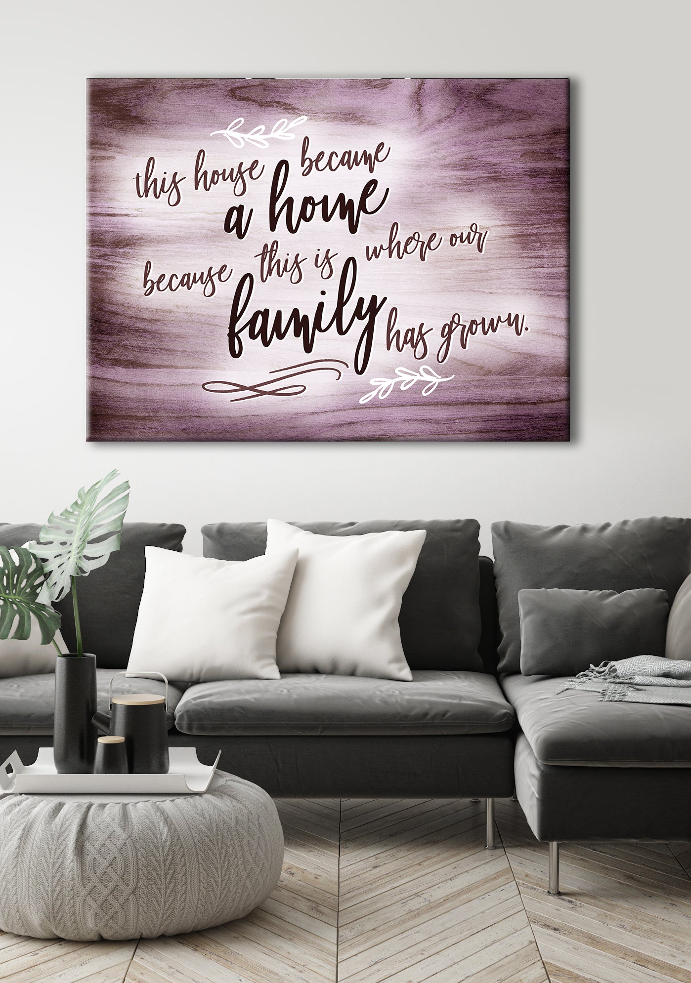 Exclusive: Ready-to-Hang Wood Frame Home Wall Art - 'This House Became a Home'