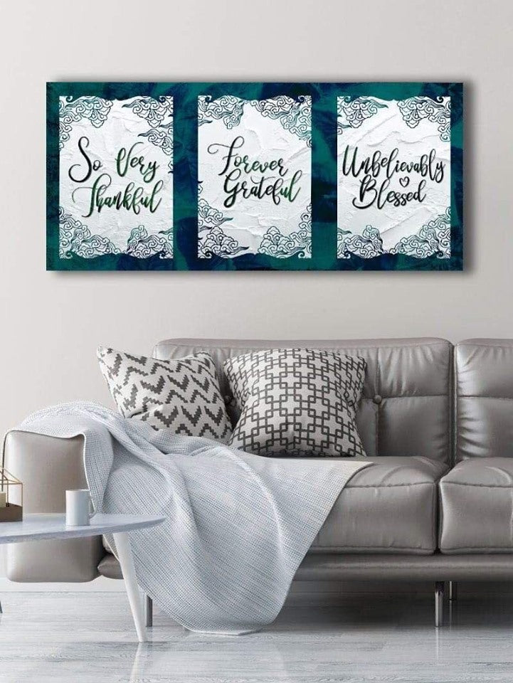 Exclusive Christian Wall Art: 'So Very Thankful V12' with Wood Frame, Ready to Hang - Buy 2 Save 20%