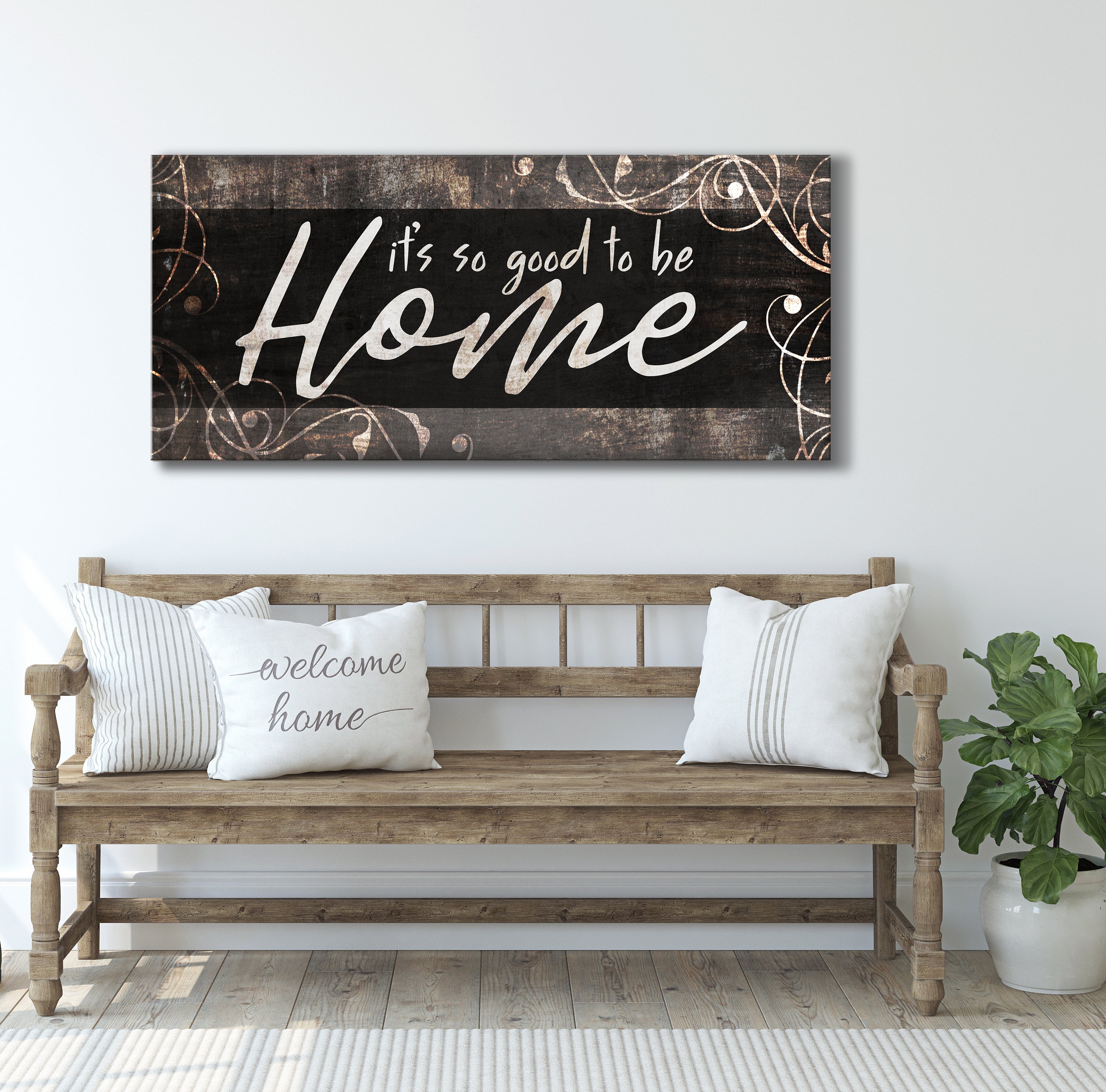 Exclusive Offer! High - Quality Home Wall Art 'It's So Good To Be Home V7' with Wood Frame, Ready To Hang