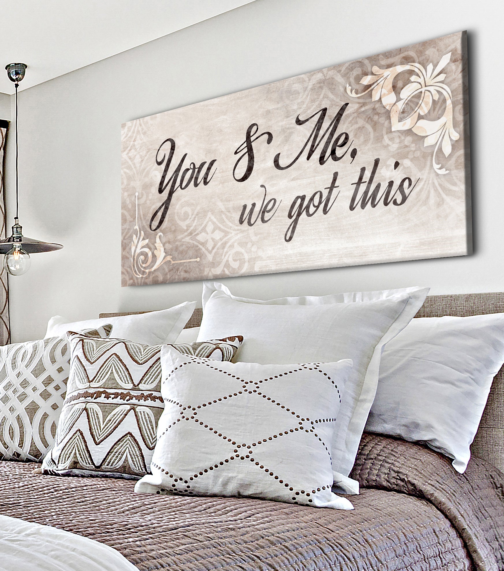 Exclusive Couples Wall Art: 'You & Me We Got This' V9 with Wood Frame, Ready to Hang - Buy 2 Save 20%