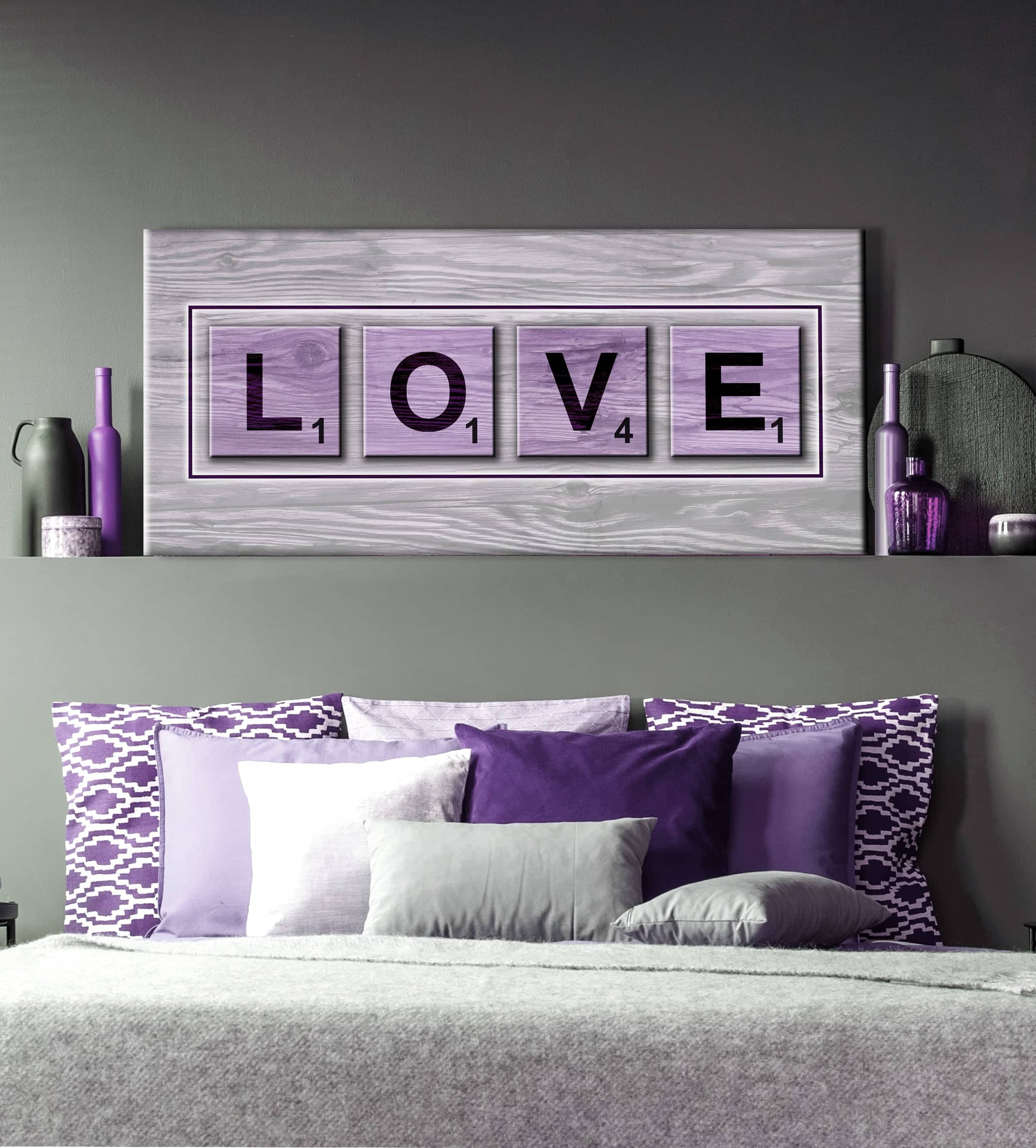 High - Quality Wood - Framed Bedroom Wall Art: Love Game, Ready To Hang