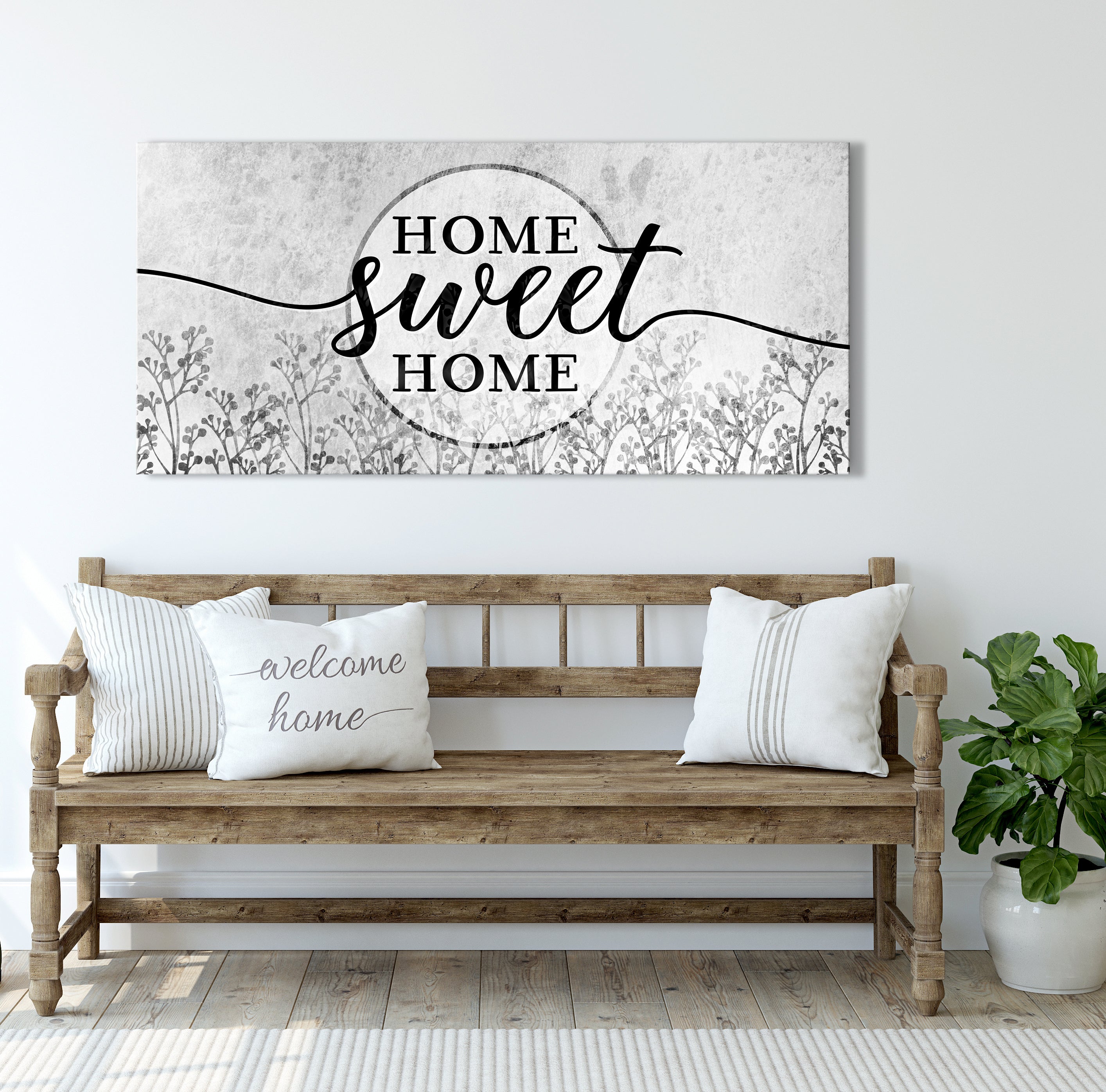 Exclusive Offer! Ready-to-Hang Wood Frame Home Sweet Home Wall Art V15