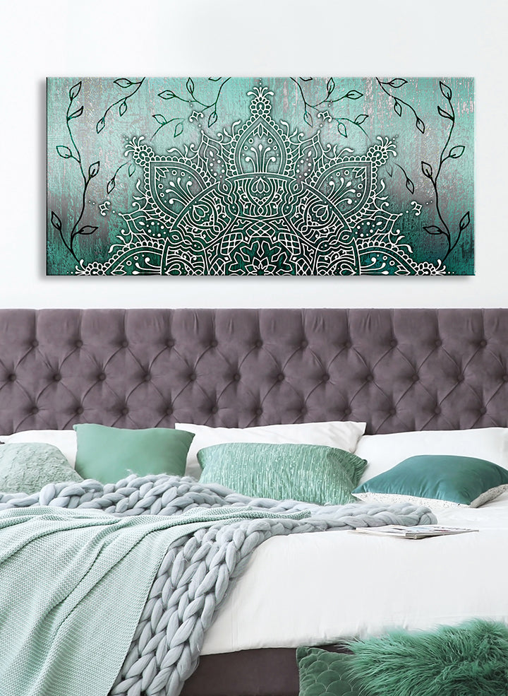Hot Deal! Boho Mandala Wall Art V9 with Wood Frame, Ready to Hang