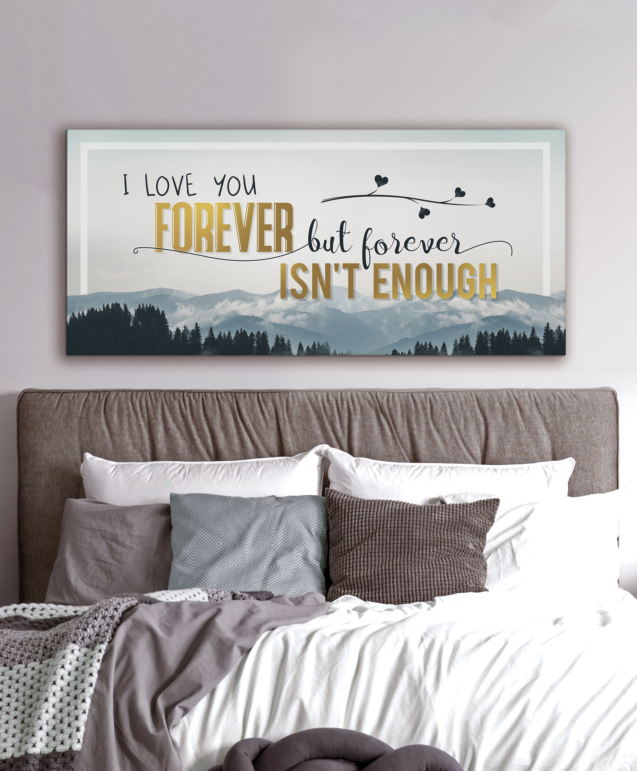 Hot! Couples Wall Art: 'Love You Forever' (Wood Frame, Ready To Hang)