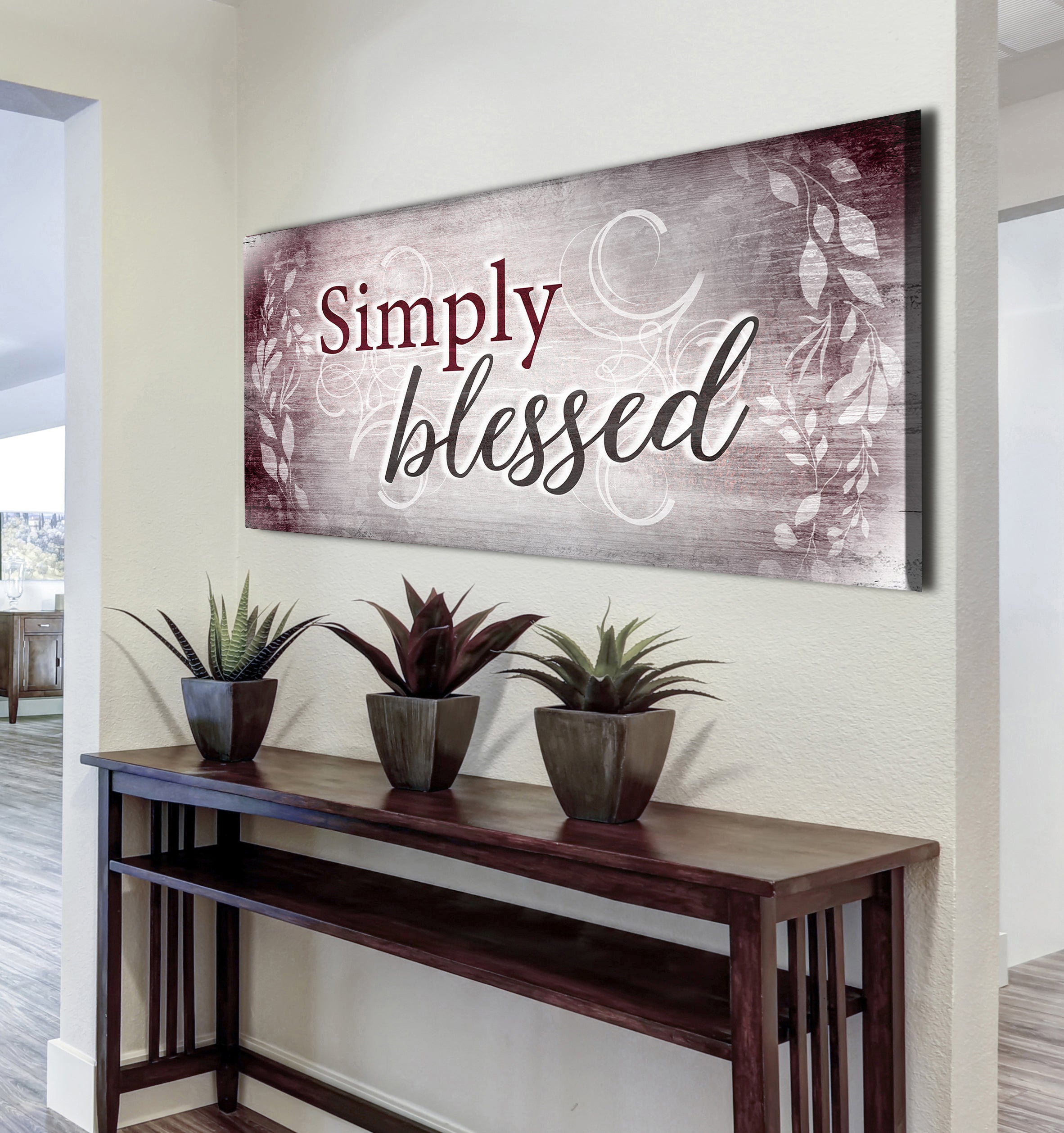Christian Wall Decor: Simply Blessed V4 with Wood Frame, Ready to Hang - Buy 2 Save 20%
