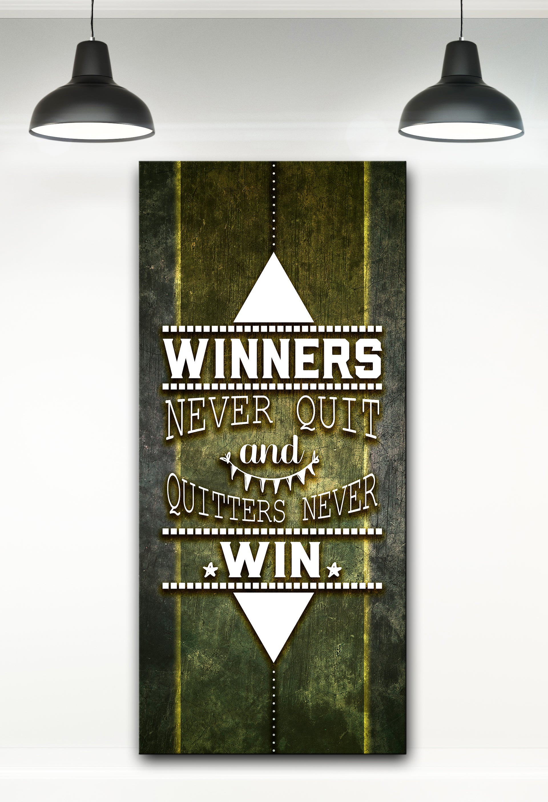 Exclusive! Powerful Women Wall Art: Winners Never Quit (Wood Frame, Ready to Hang)