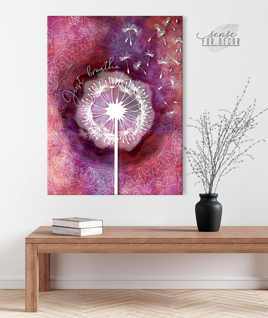 High - Quality Wood - Framed Home Wall Art: Just Breathe V14, Ready To Hang