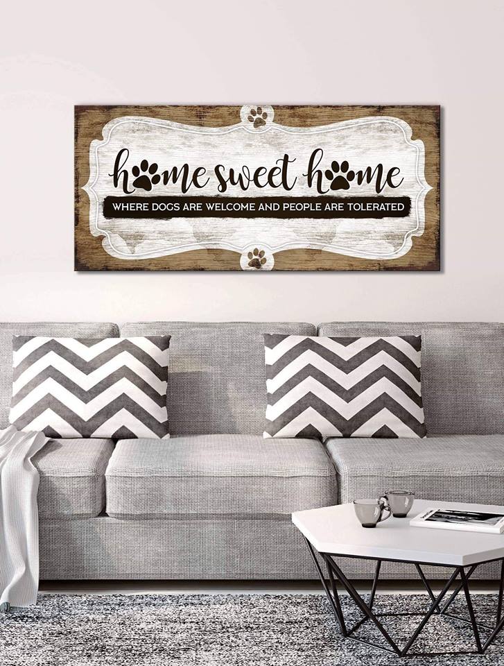 Exclusive Offer! Ready-to-Hang Wood Frame Pet Wall Art - Home for Dog Lovers
