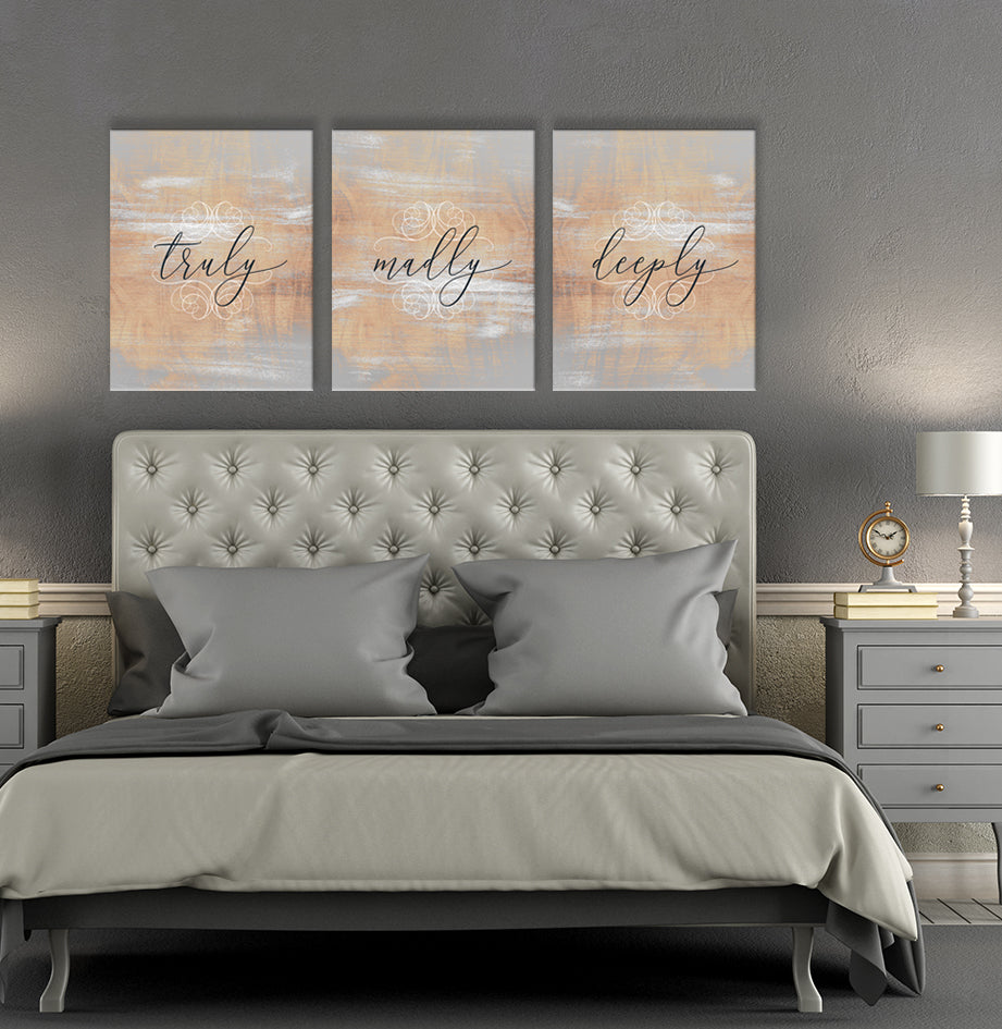 Ready-to-Hang Wood Frame Home Wall Art: Truly Madly Deeply V2