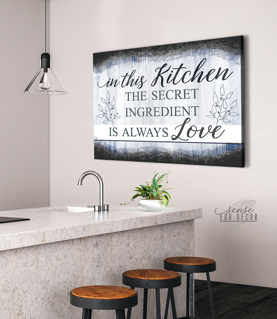 High - Quality Wood - Framed Kitchen Wall Art: The Secret Ingredient, Ready To Hang