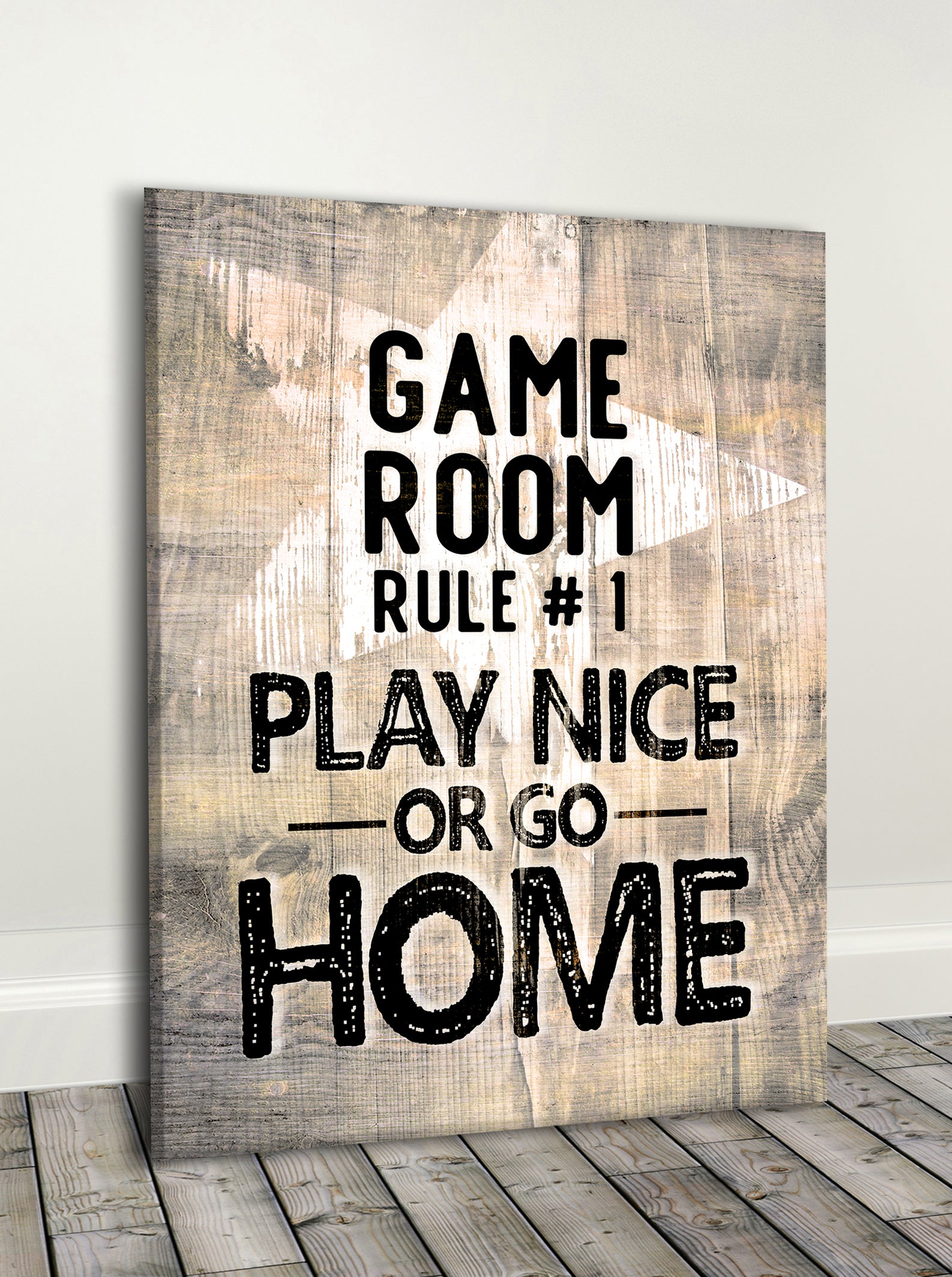 Game Room Wall Art: Rule #1 - Wood Frame, Ready To Hang! Buy 2, Save 20%